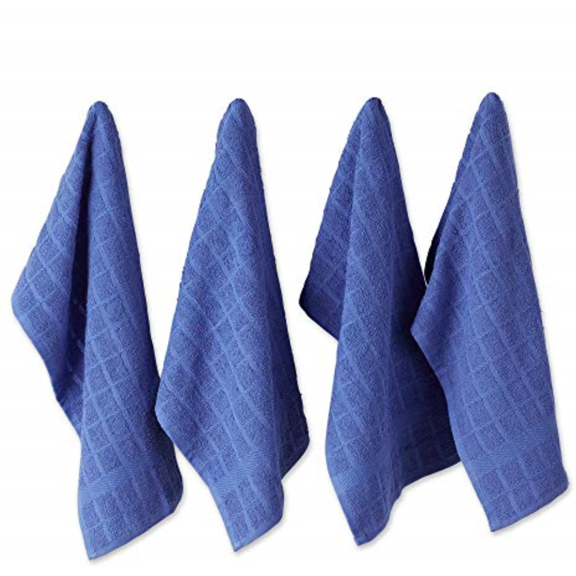 DII Solid Blueberry Windowpane Terry Dishtowel 4 Piece