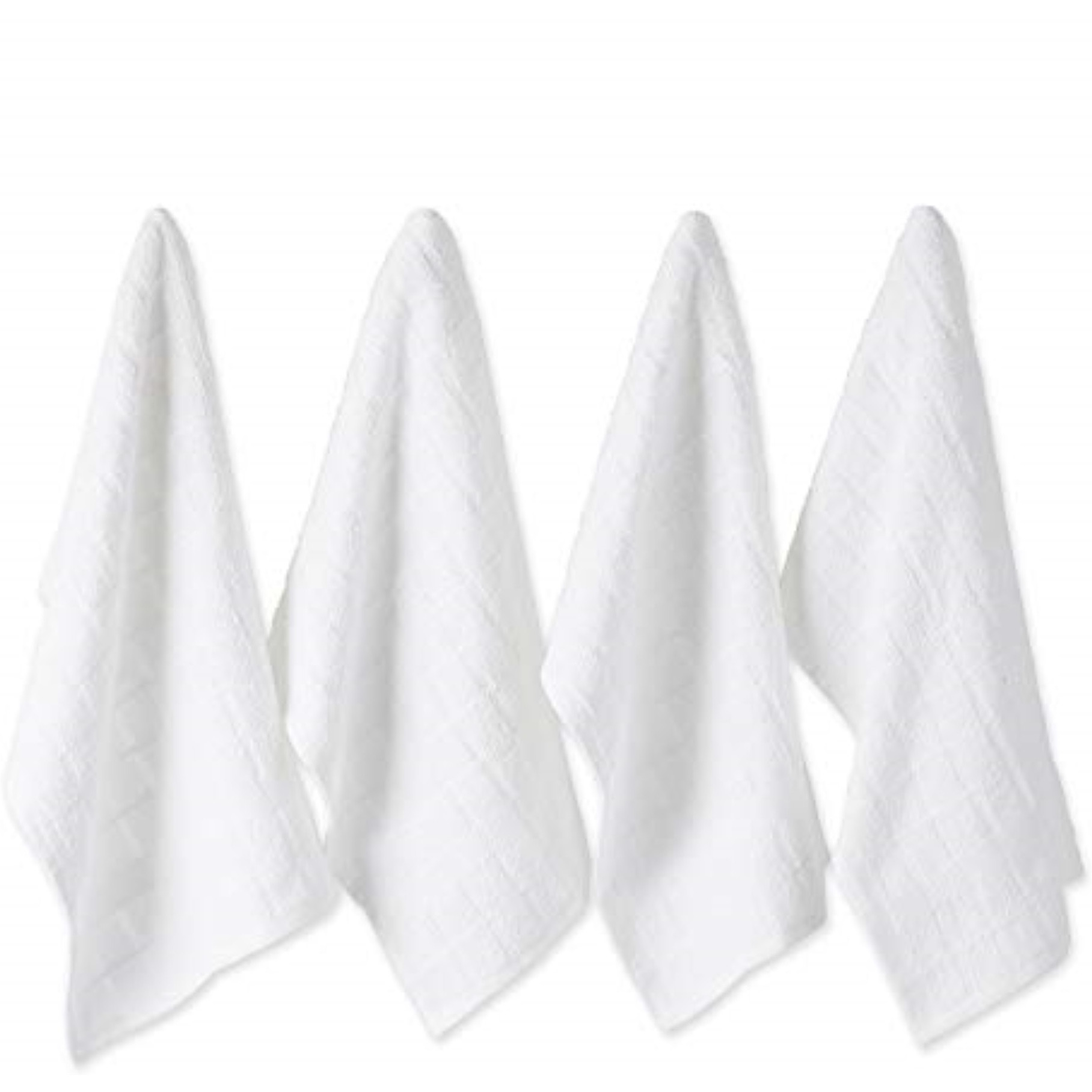 DII Solid White Windowpane Terry Dishtowel 4 Piece