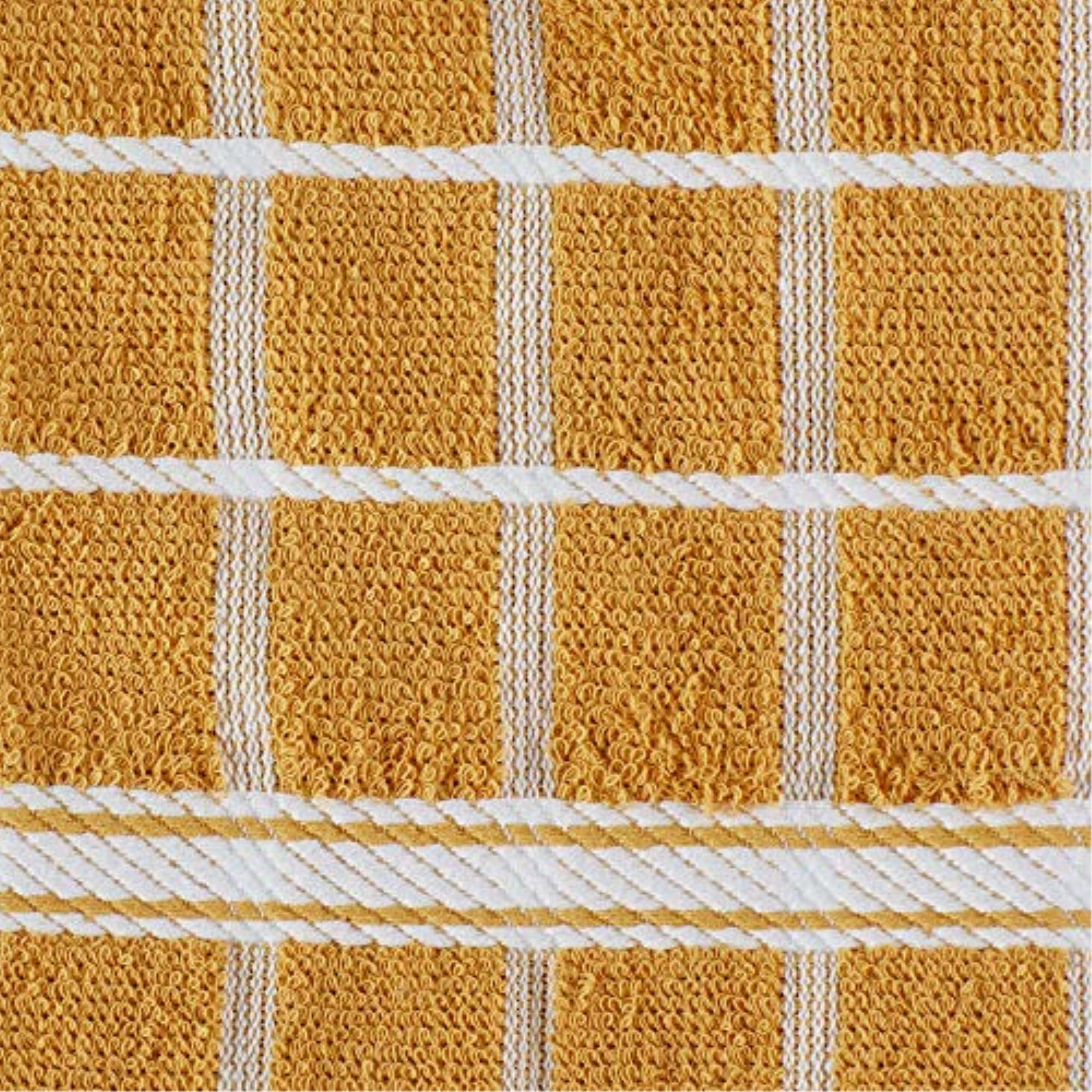 DII Honey Gold Solid Windowpane Terry Dishtowel 4 Piece
