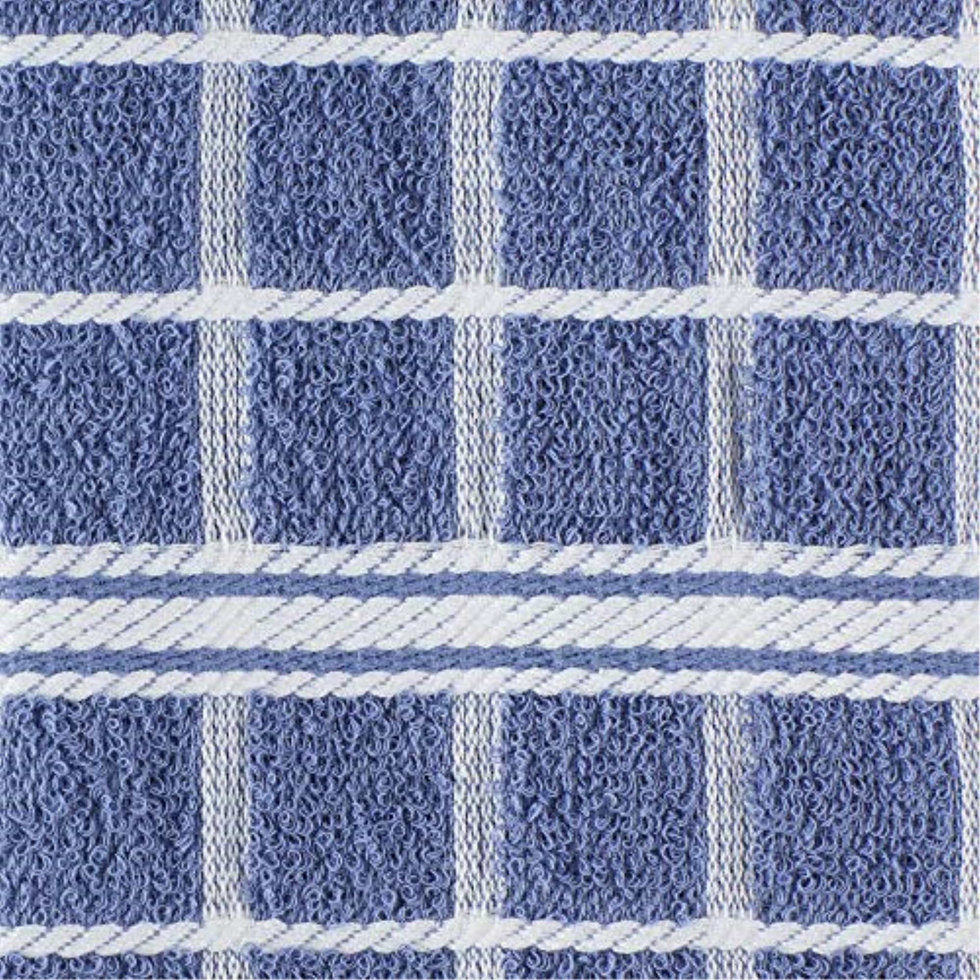 DII Stonewash Blue Solid Windowpane Terry Dishtowel 4 Piece