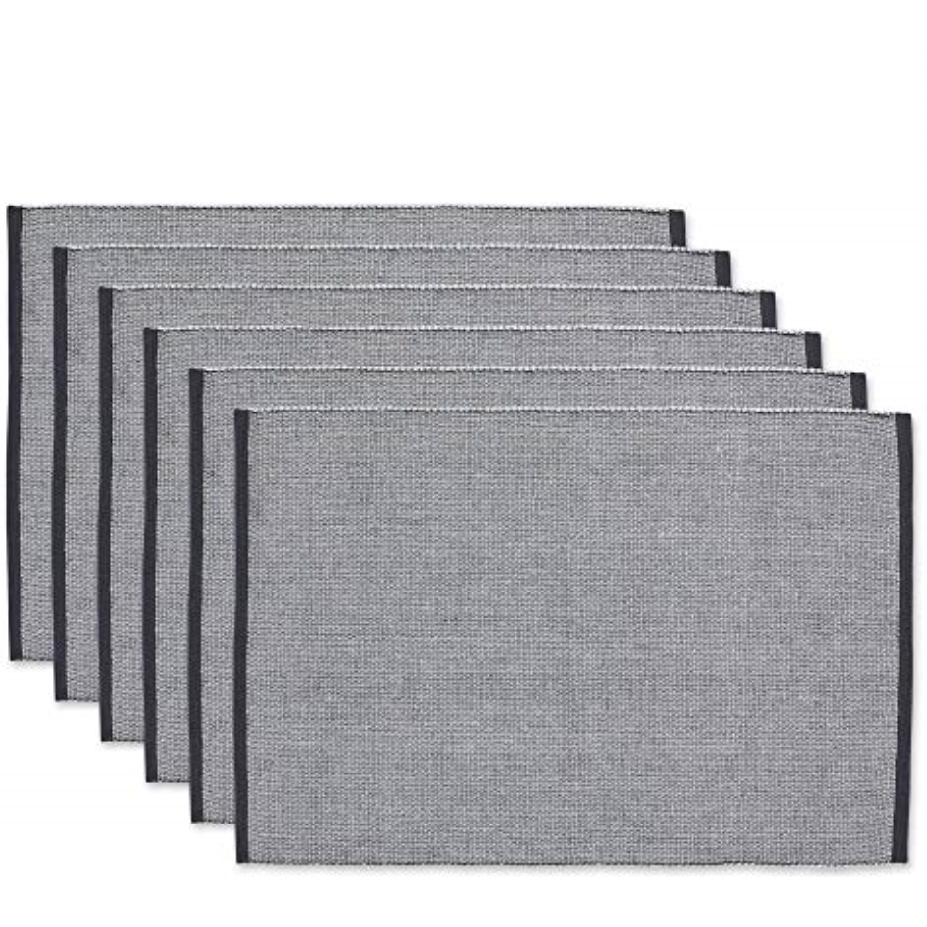 DII Mineral Eco-Friendly Chambray Fine Ribbed Placemat 6 Piece