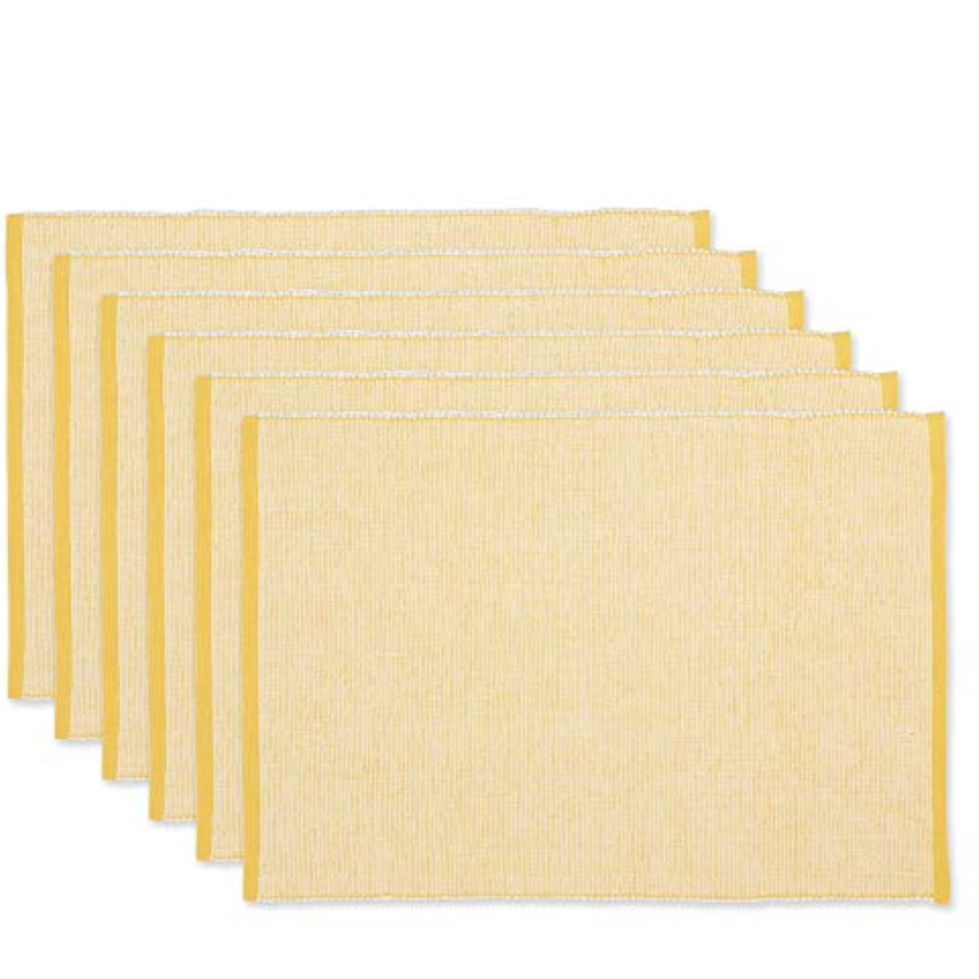 DII Honey Gold Eco-Friendly Chambray Fine Ribbed Placemat 6 Piece