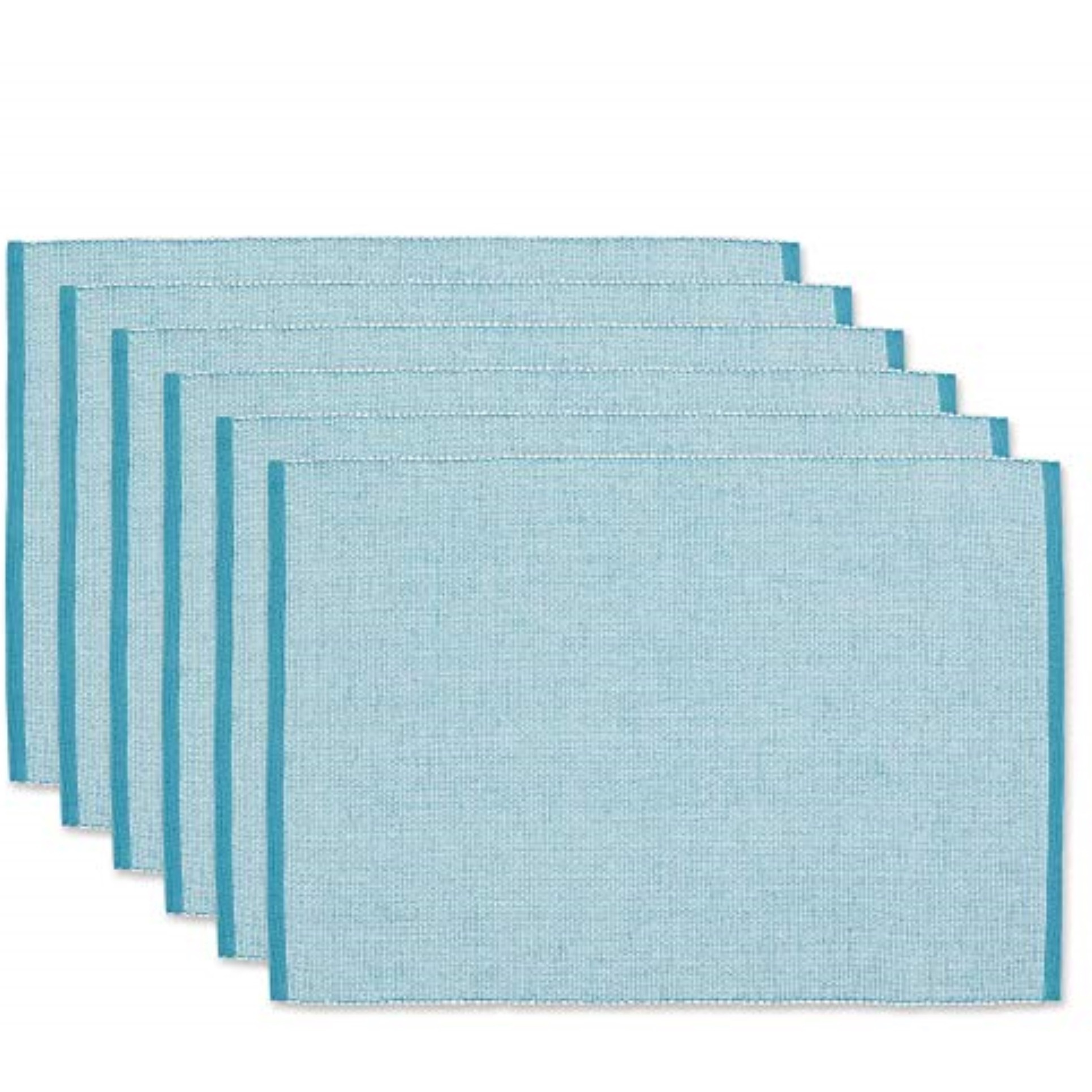 DII Storm Blue Eco-Friendly Chambray Fine Ribbed Placemat 6 Piece