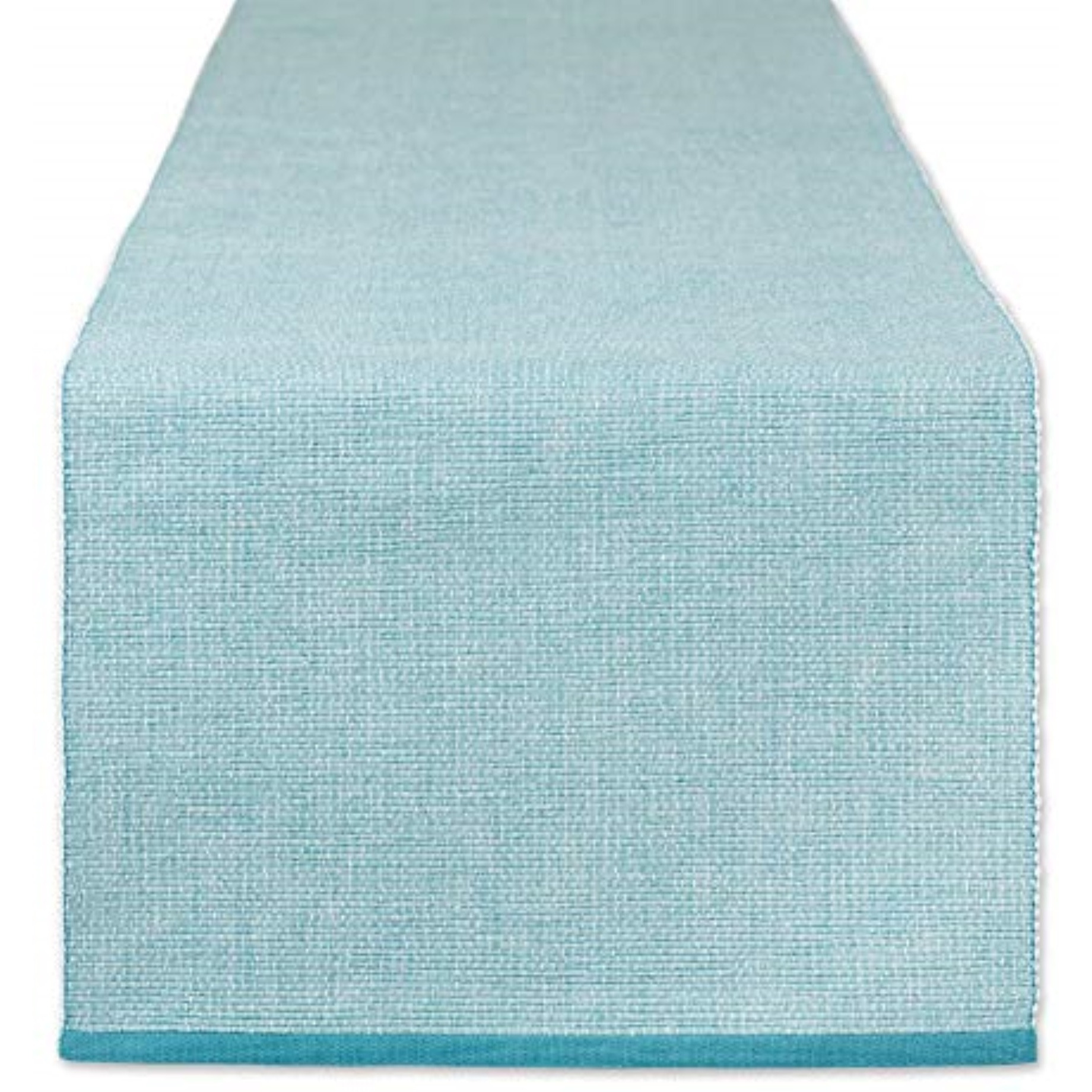 DII Storm Blue Eco-Friendly Chambray Fine Ribbed Table Runner 13x72 inches