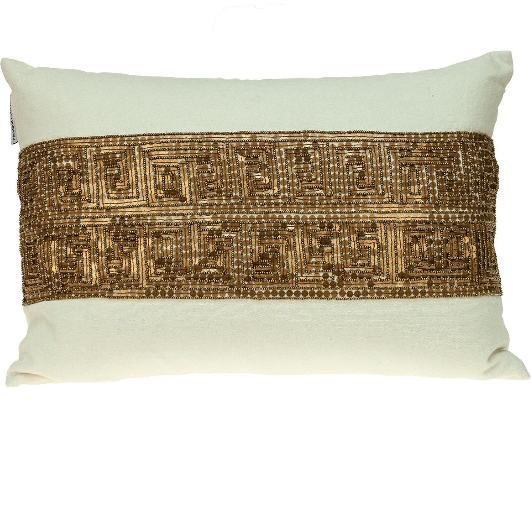 Parkland Collection Misty Transitional White Throw Pillow