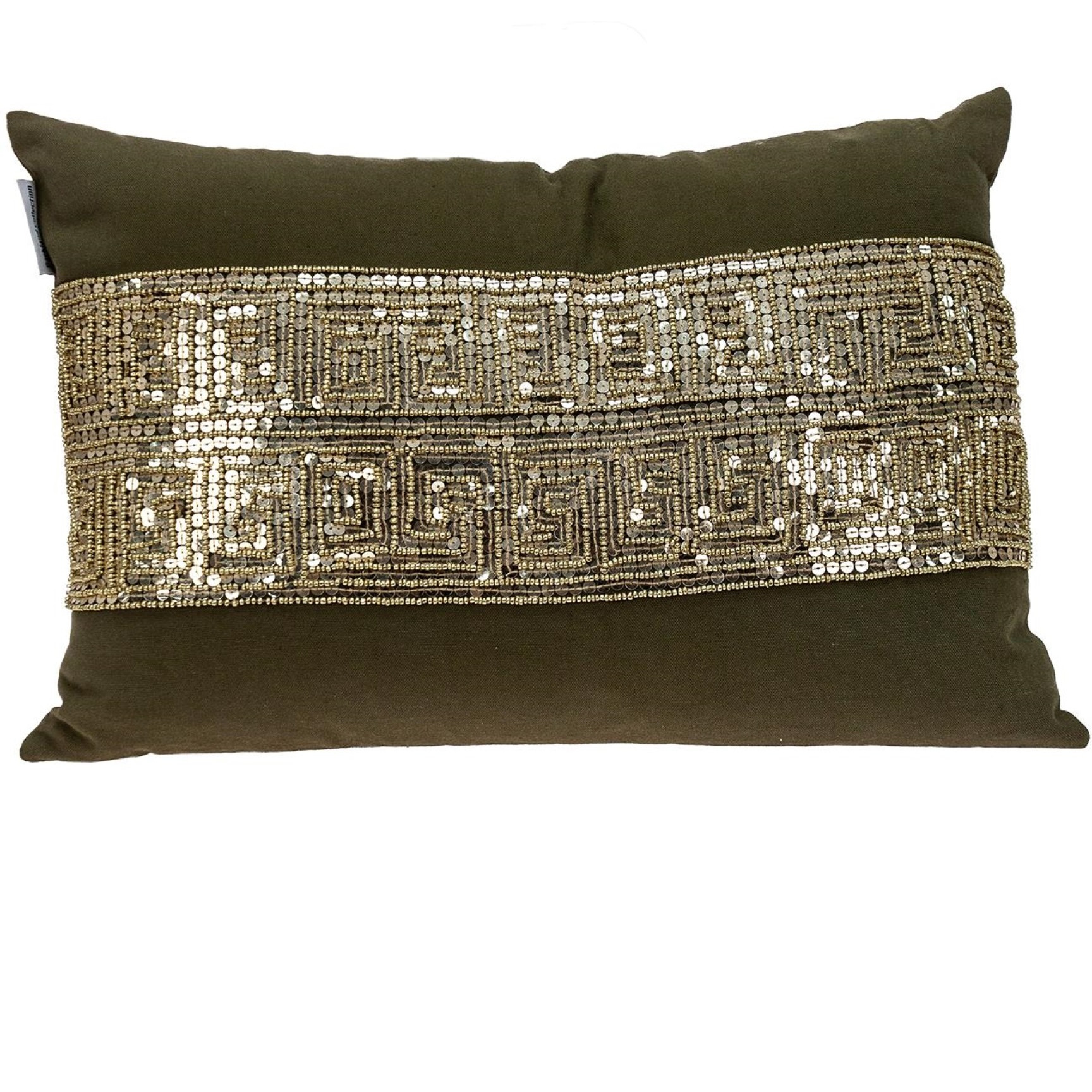 Parkland Collection Misty Transitional Olive Throw Pillow
