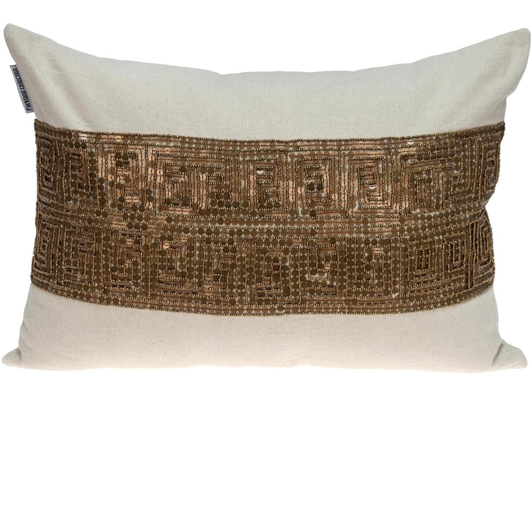 Parkland Collection Misty Transitional Beige Throw Pillow