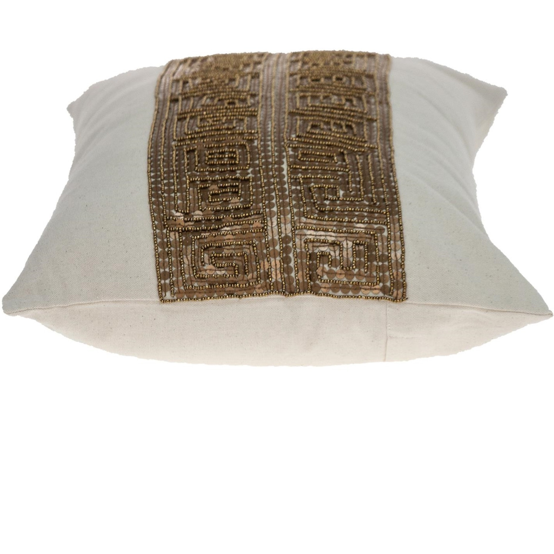 Parkland Collection Misty Transitional Beige Throw Pillow