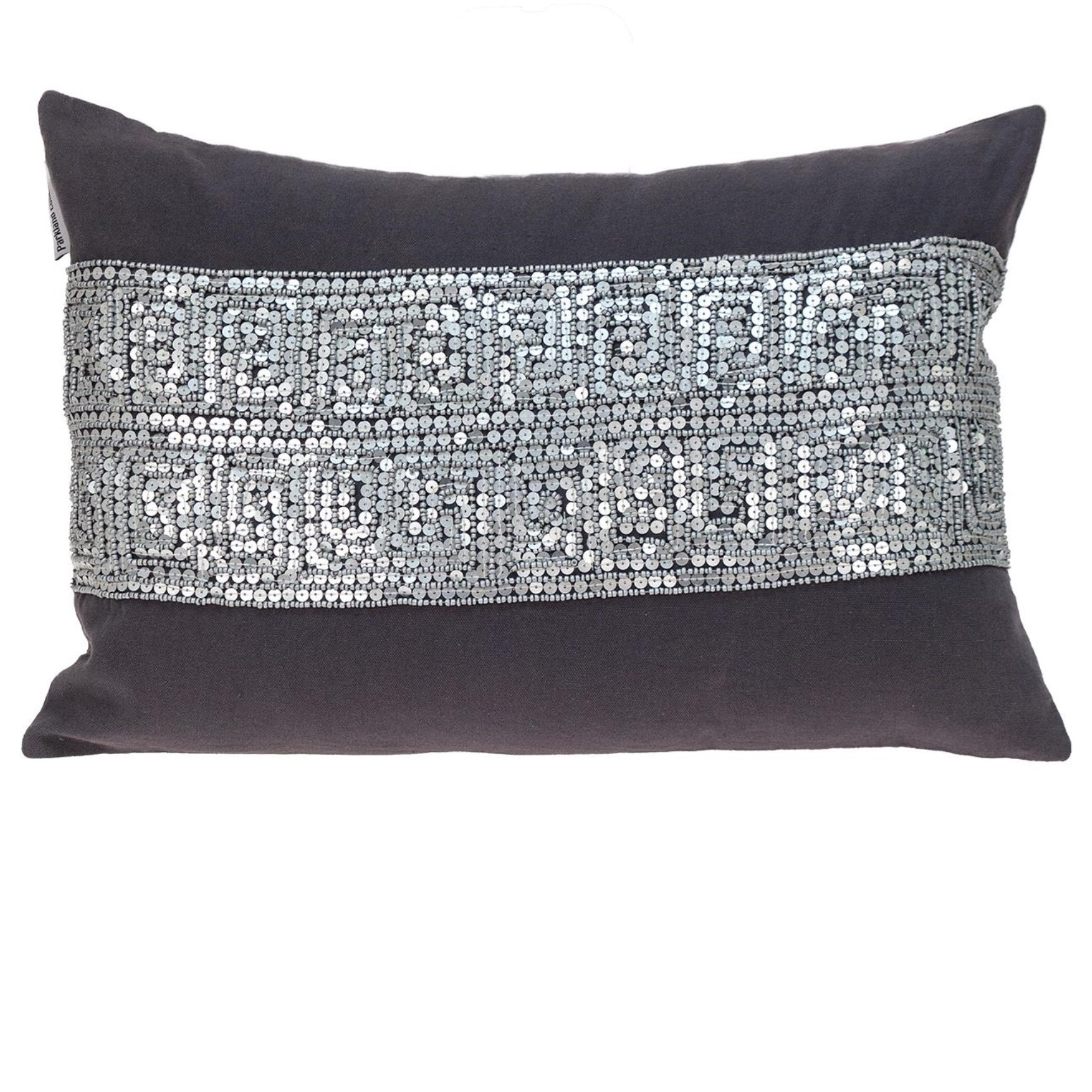 Parkland Collection Misty Transitional Gray Throw Pillow