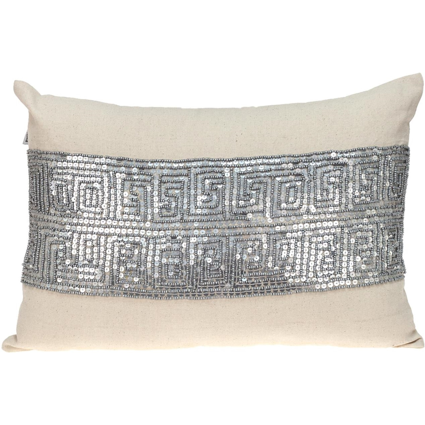 Parkland Collection Misty Transitional Beige Throw Pillow