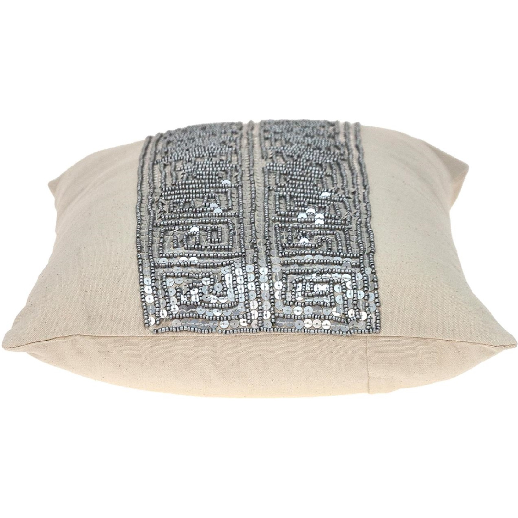 Parkland Collection Misty Transitional Beige Throw Pillow