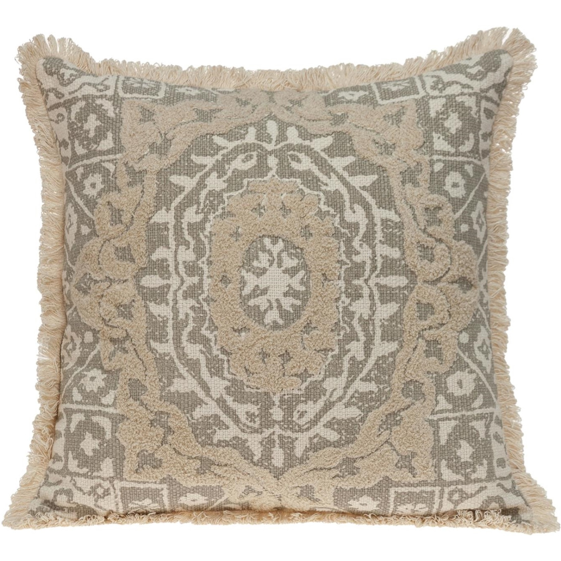 Parkland Collection Abu Transitional Beige Throw Pillow