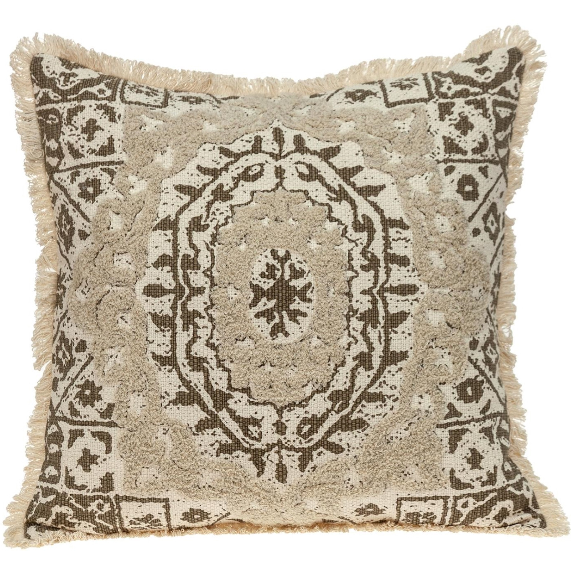 Parkland Collection Abu Transitional Beige Throw Pillow
