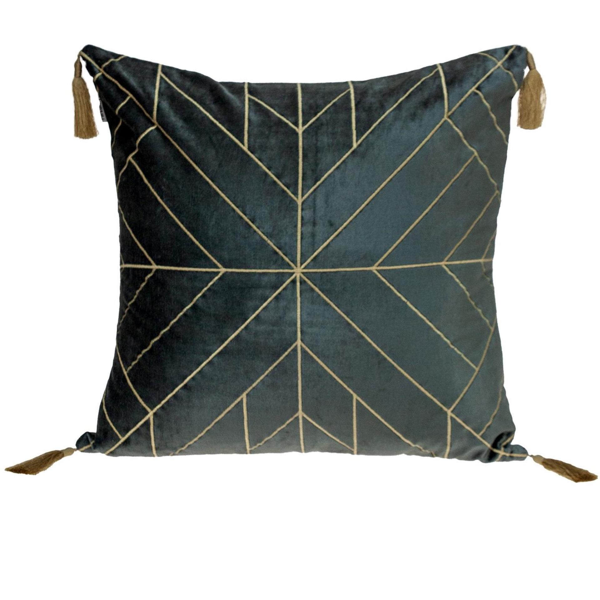 Parkland Collection Zella Transitional Charcoal Throw Pillow