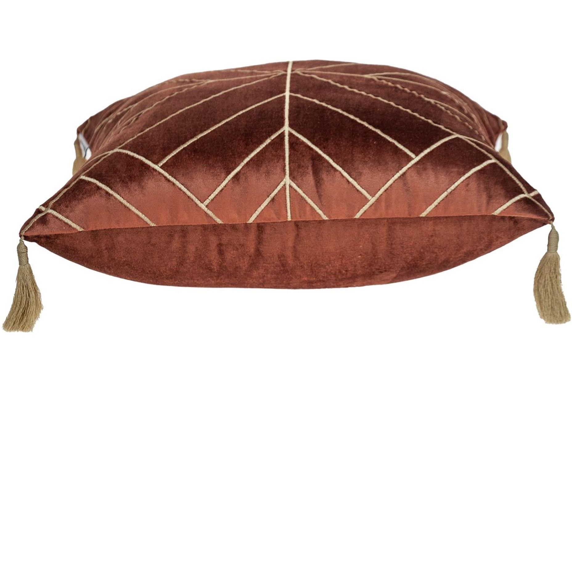 Parkland Collection Zella Transitional Burnt Orange Throw Pillow