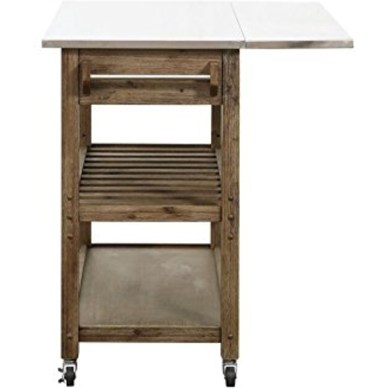 Sonoma Kitchen Cart with Drop-Leaf [Barnwood Wire-Brush]