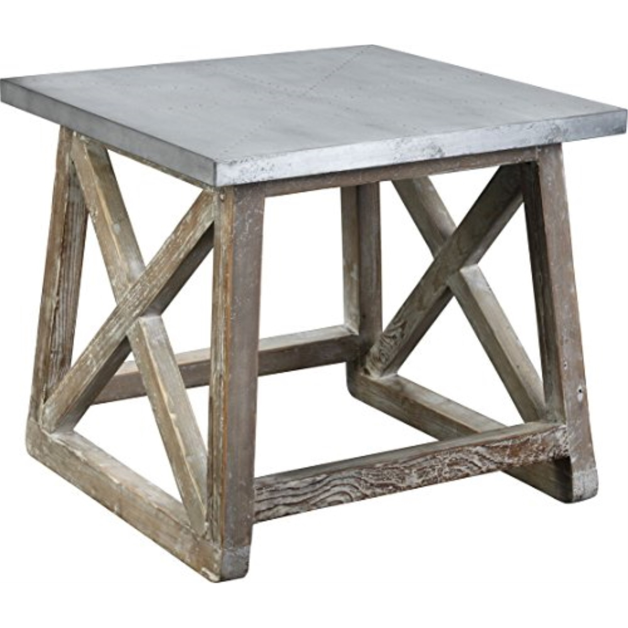 (MH) Martin Side Table, Natural / Zinc Top