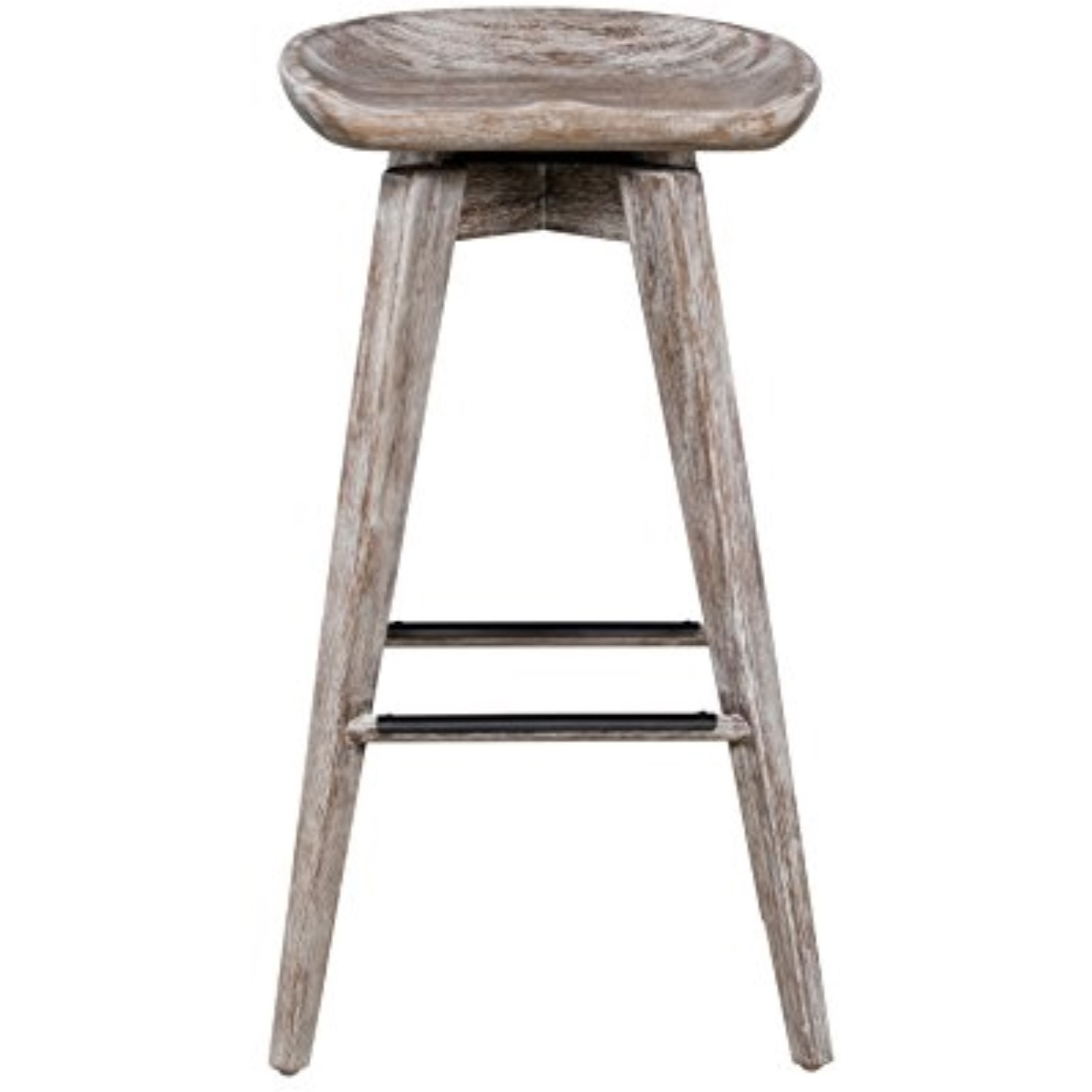 29" Bali Swivel Barstool [Barnwood Wire-Brush]