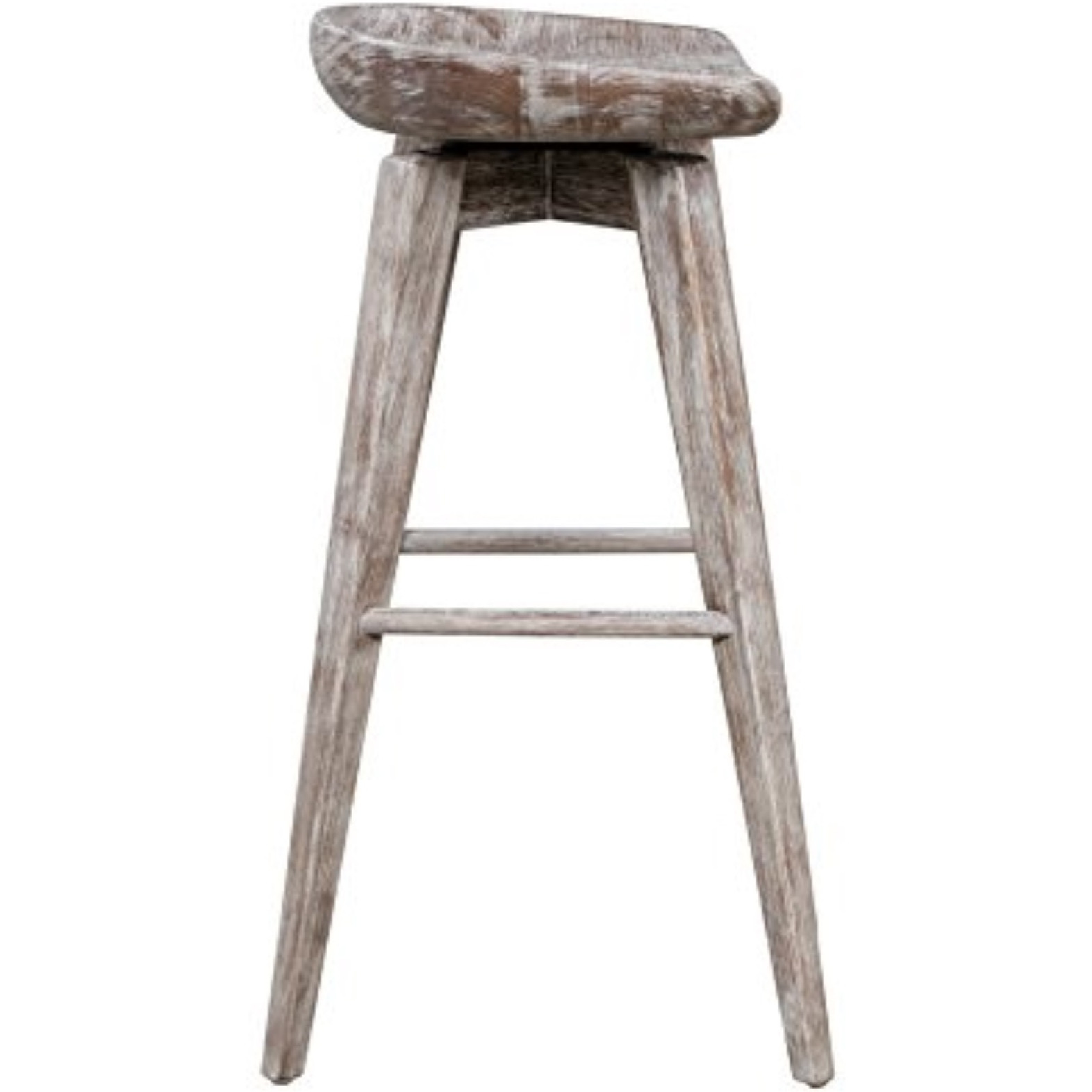 29" Bali Swivel Barstool [Barnwood Wire-Brush]