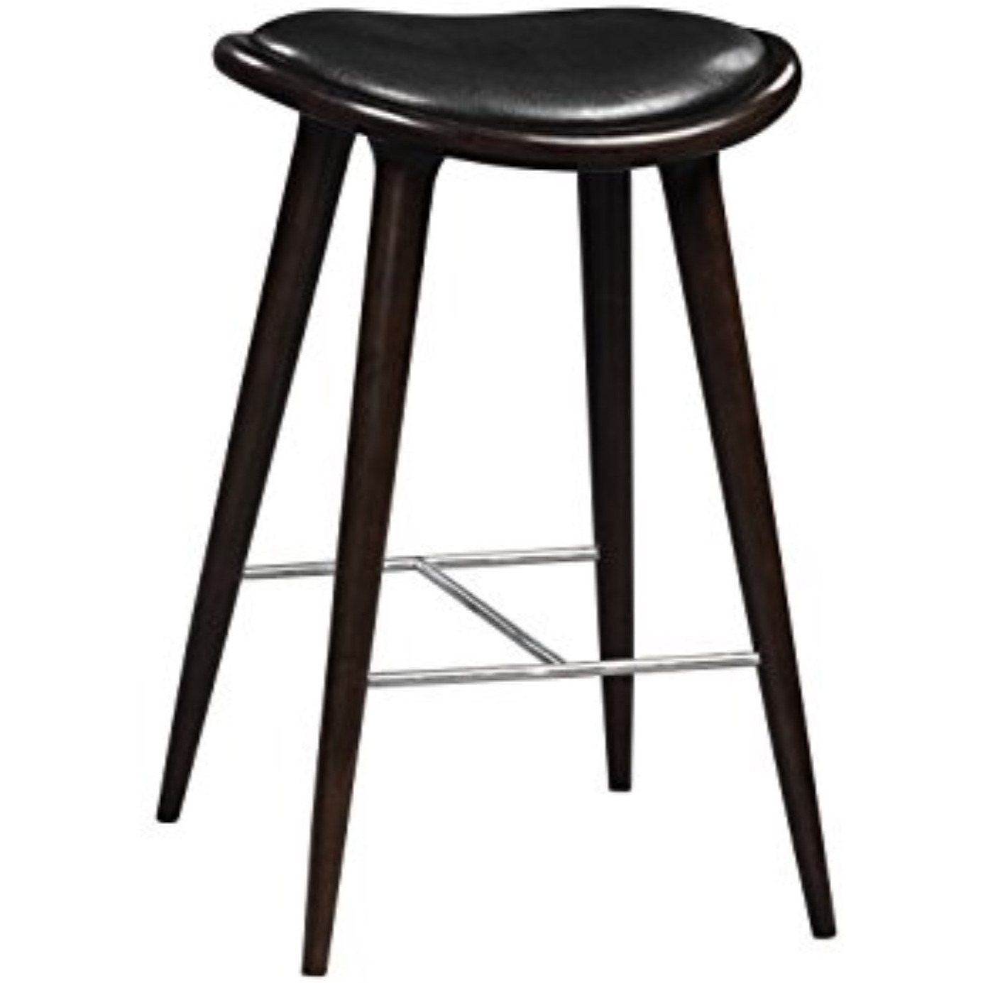 Lucio Oval Stool, Cappuccino with black PU