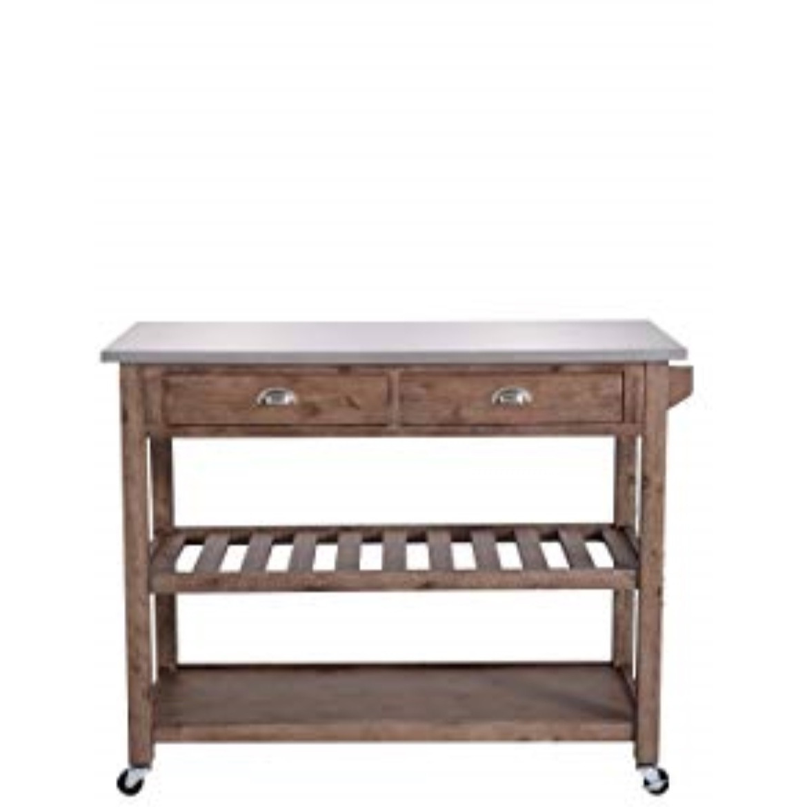 Sonoma Kitchen Cart with Stainless Steel Top [Chestnut Wire-Brush]