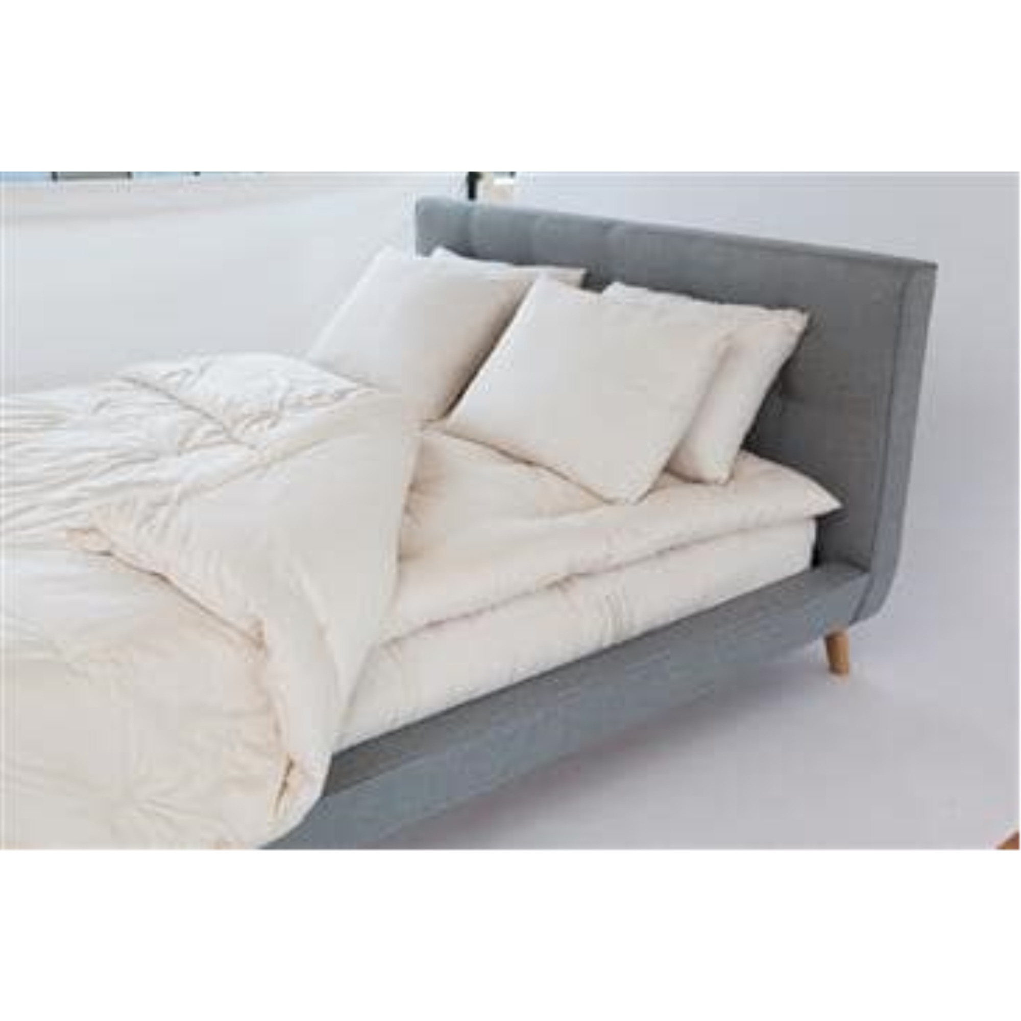 100% Organic Cotton and Wool Footstool with 2" Foam core in Organic Twill Fabric Case