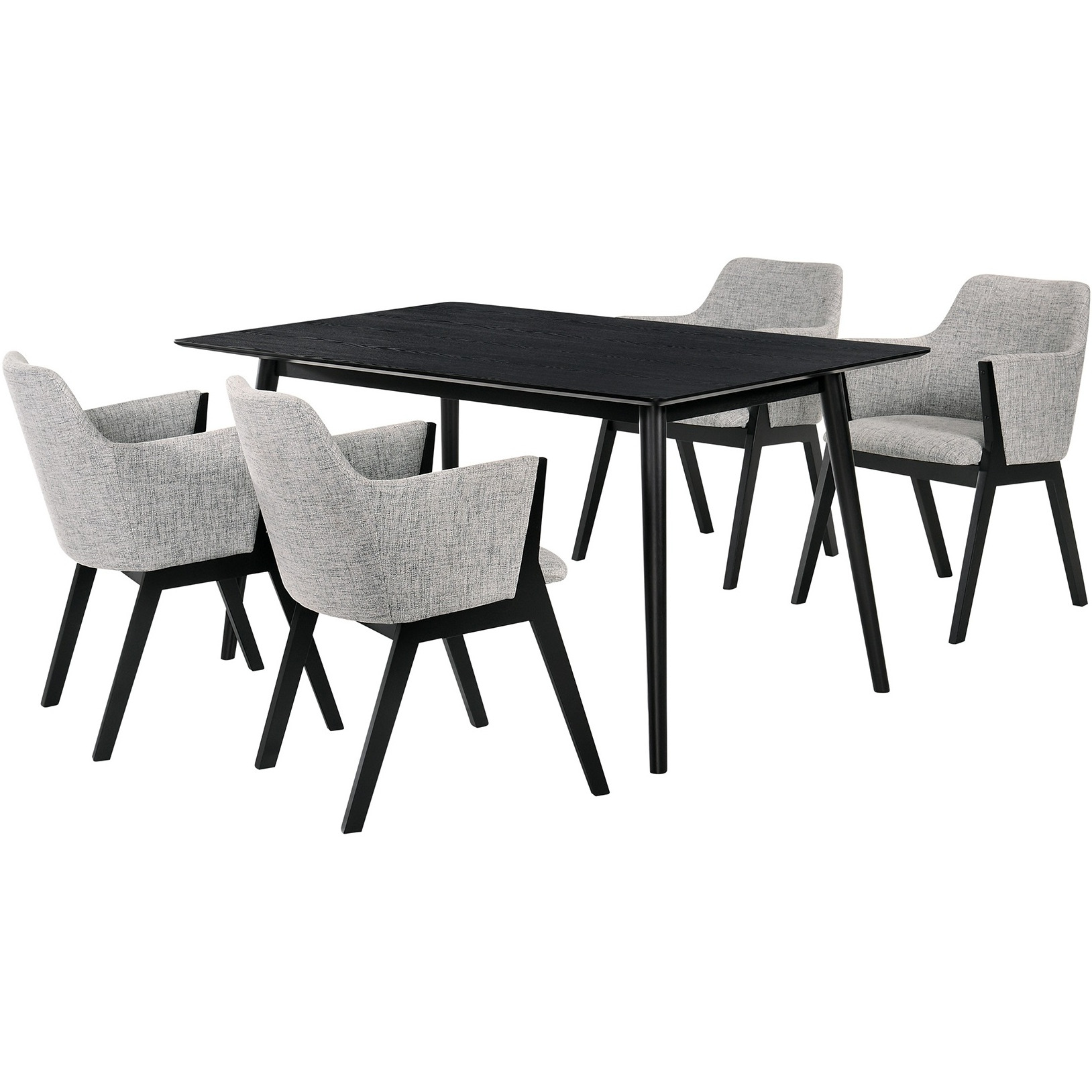Westmont and Renzo Grey and Black 5 Piece Dining Set