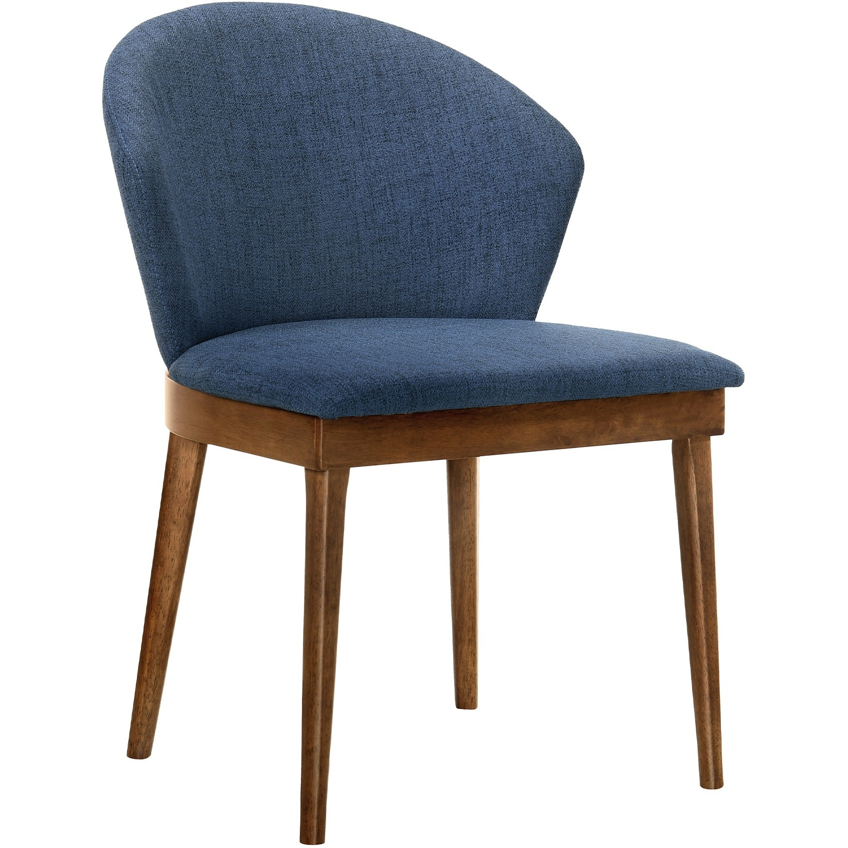Arcadia and Juno 42" Round Blue and Walnut Wood 5 Piece Dining Set