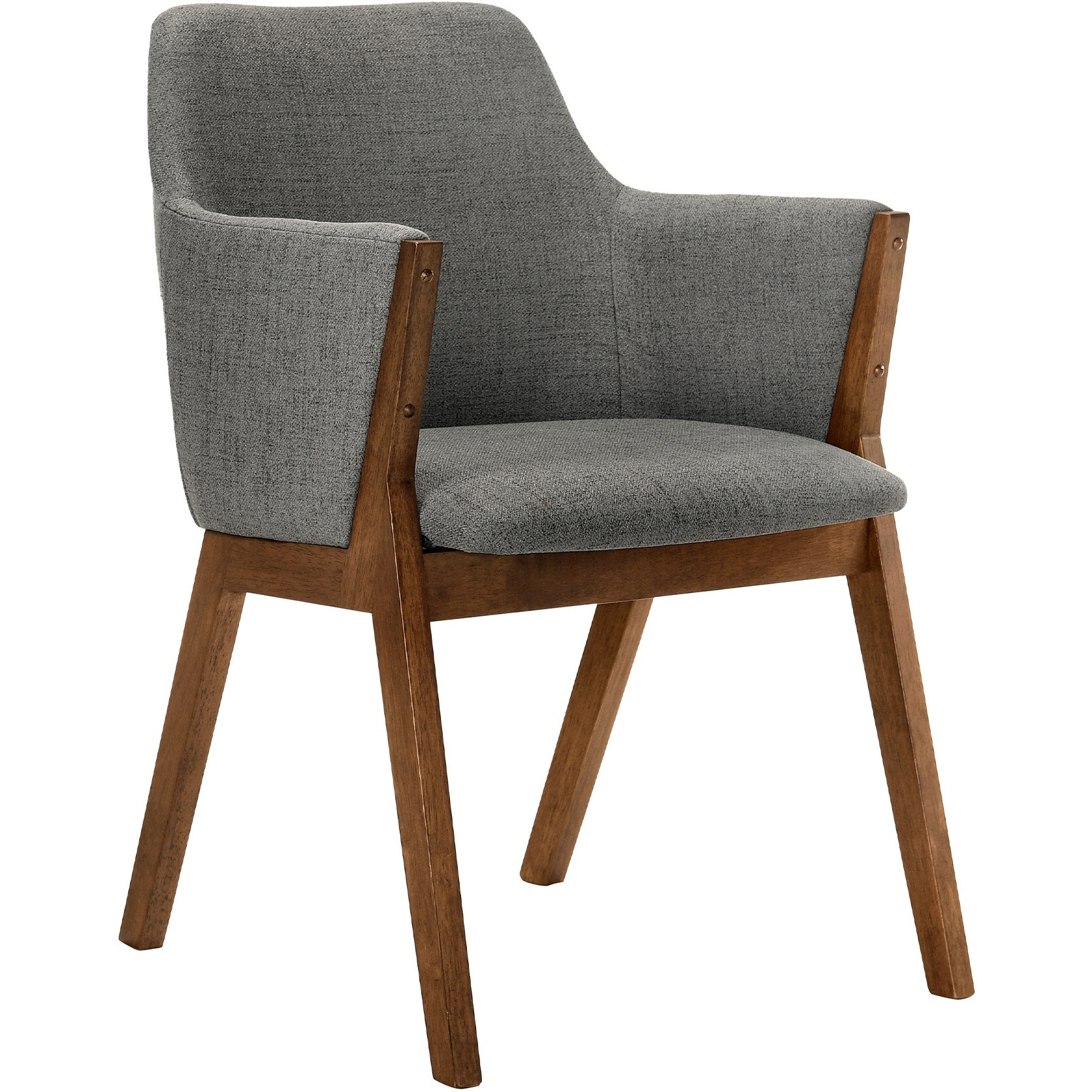 Arcadia and Renzo 48" Round Charcoal and Walnut Wood 5 Piece Dining Set