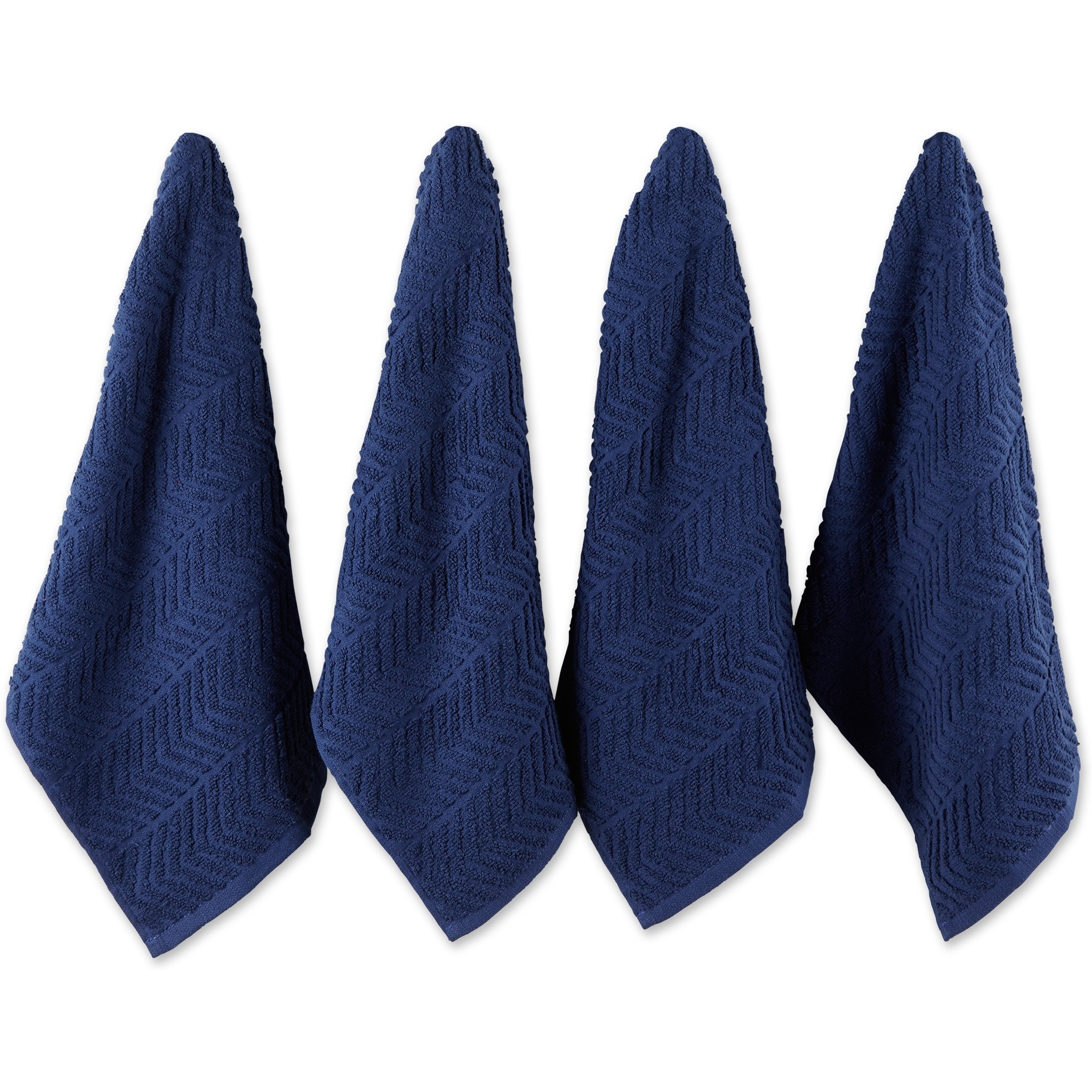 DII Nautical Blue Chevron Luxury Barmop (Set of 4)