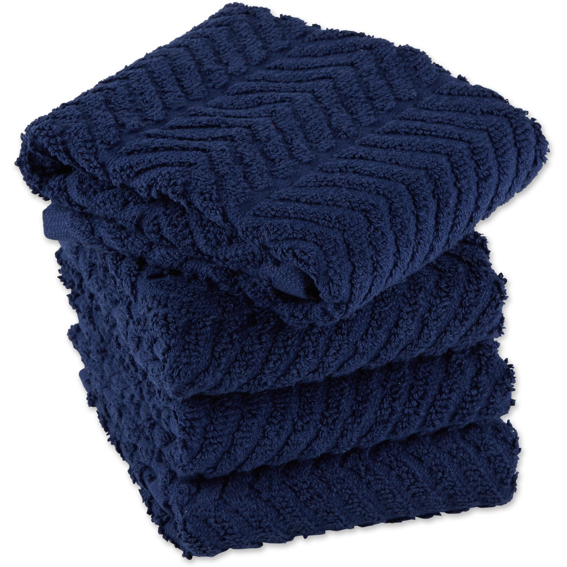 DII Nautical Blue Chevron Luxury Barmop (Set of 4)