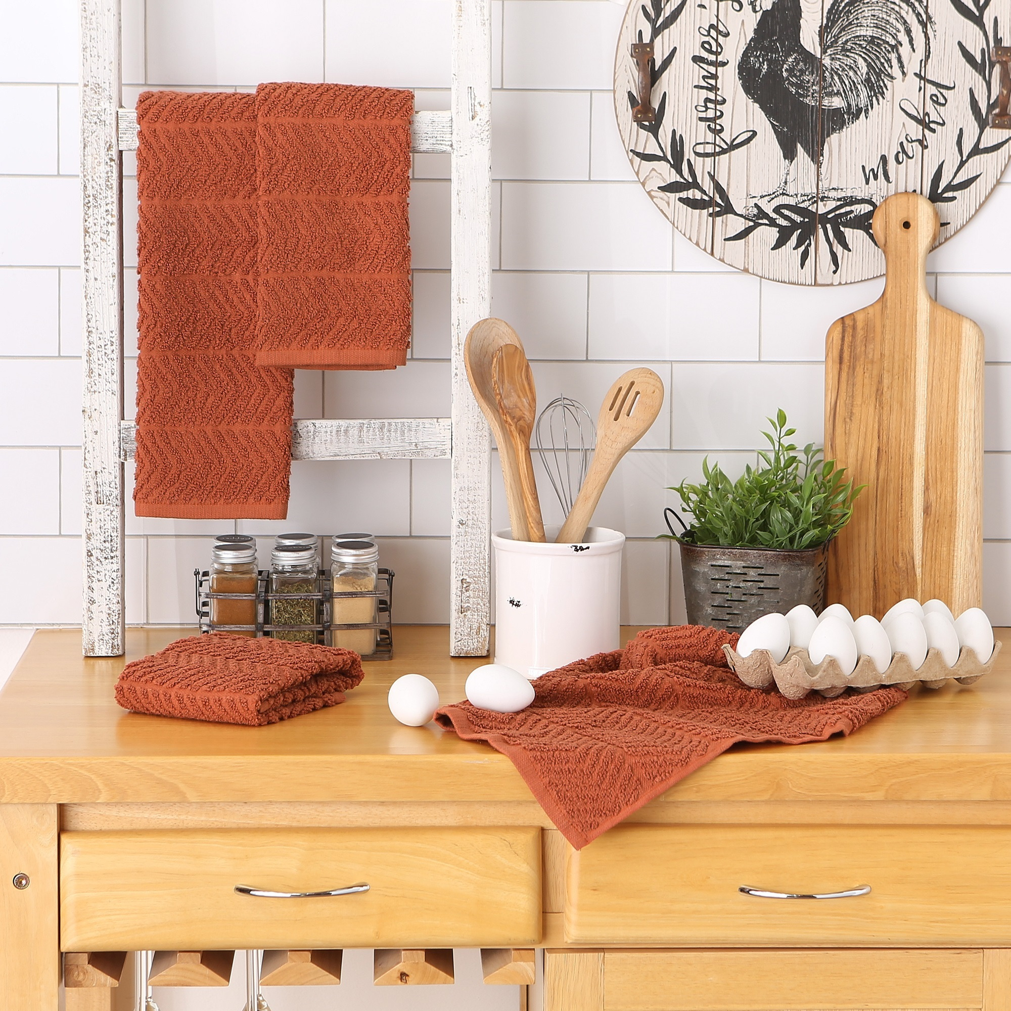DII Spice Chevron Luxury Barmop (Set of 4)