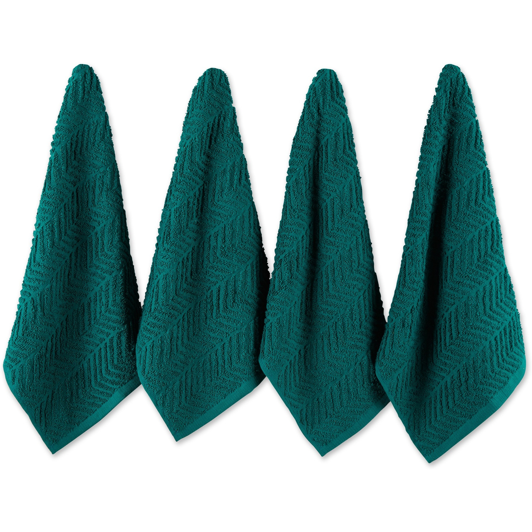 DII Teal Chevron Luxury Barmop (Set of 4)