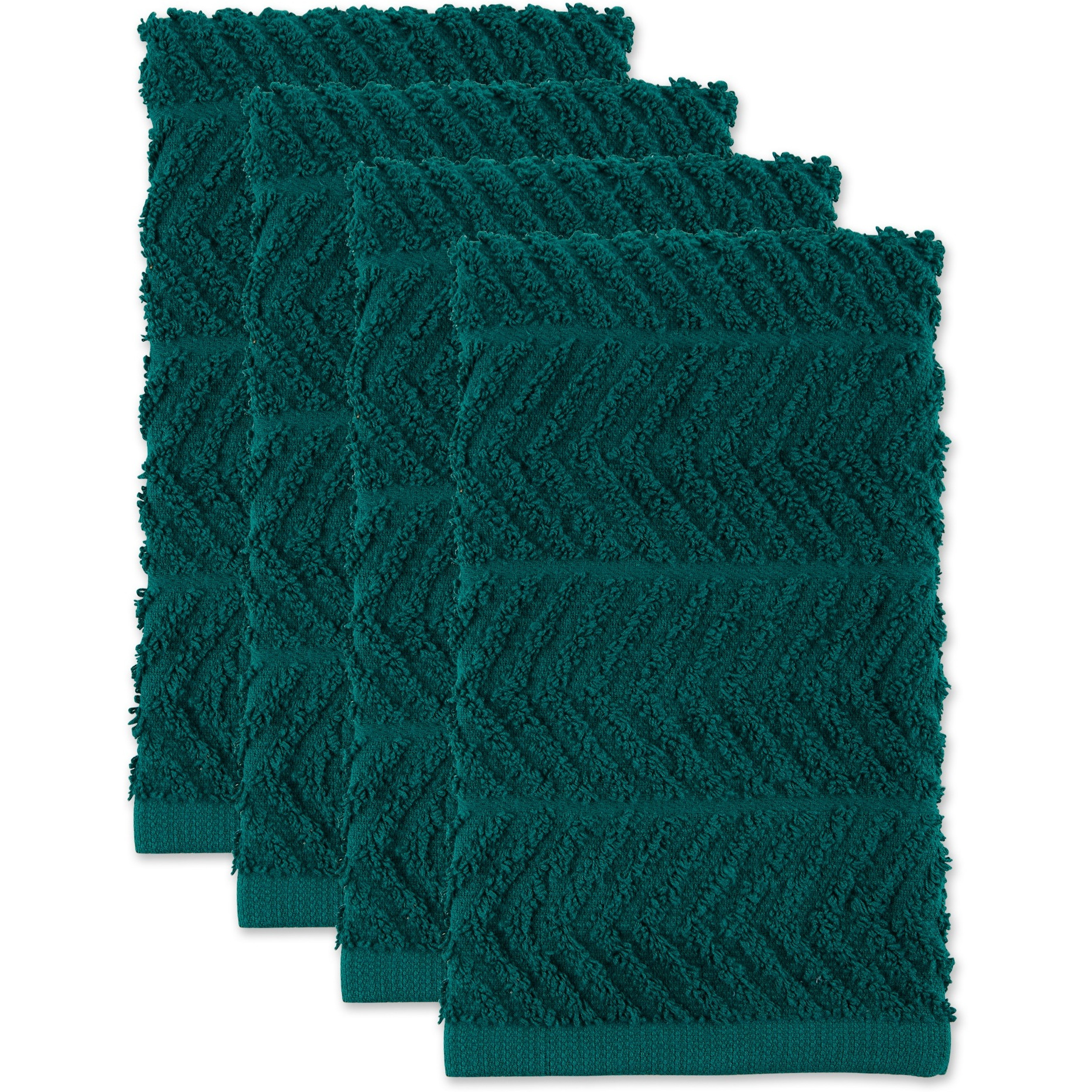 DII Teal Chevron Luxury Barmop (Set of 4)