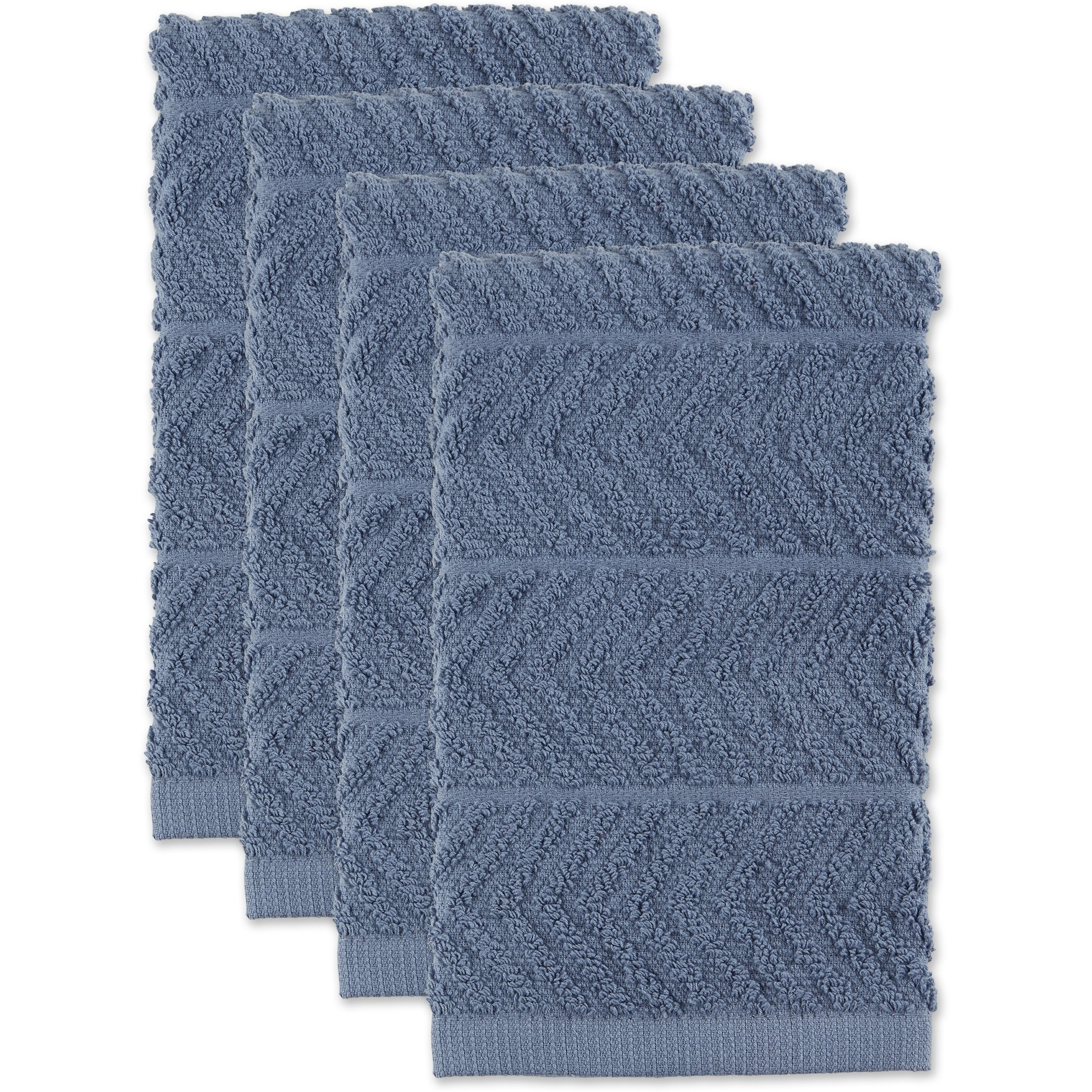 DII Stonewash Blue  Chevron Luxury Barmop (Set of 4)