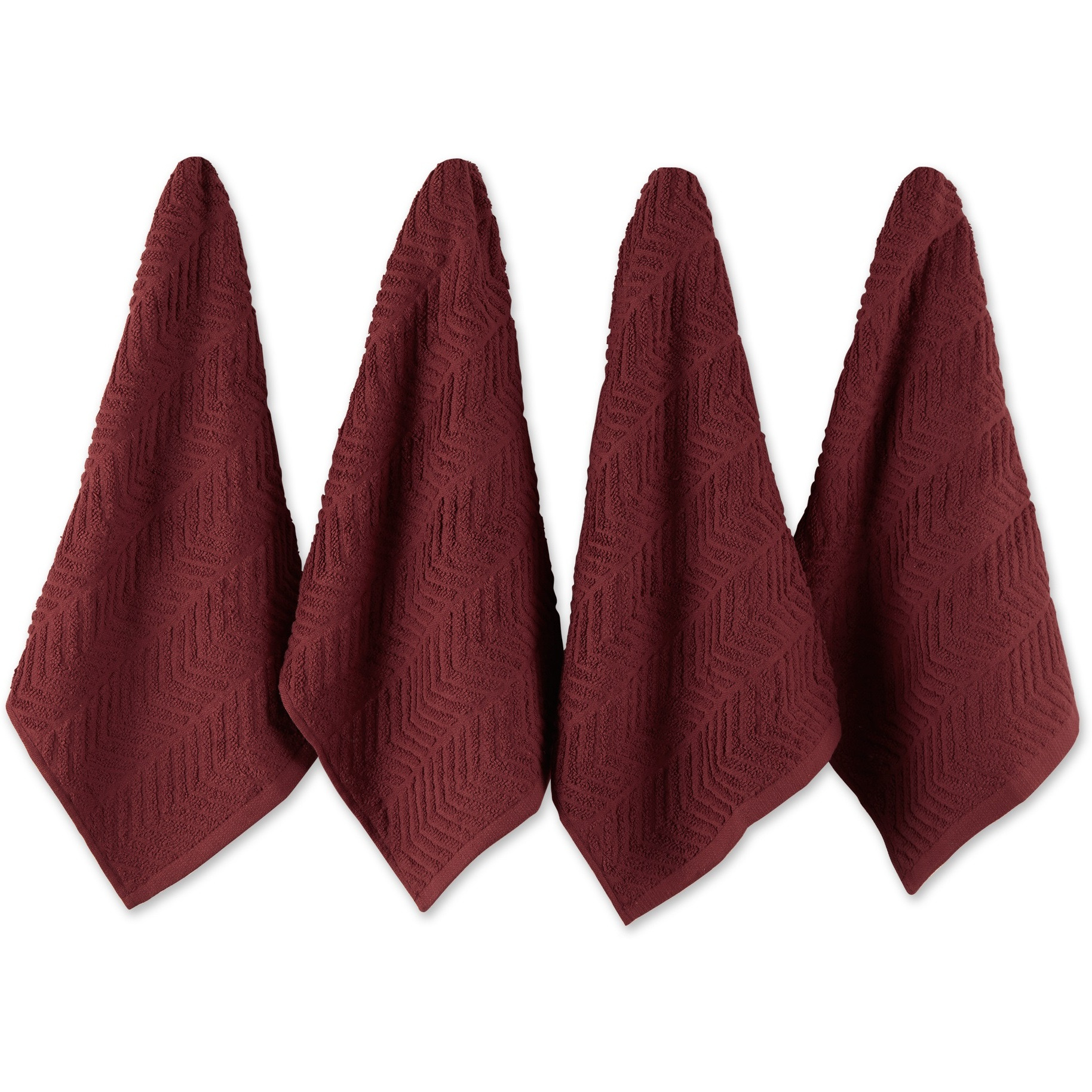 DII Barn Red Chevron Luxury Barmop (Set of 4)