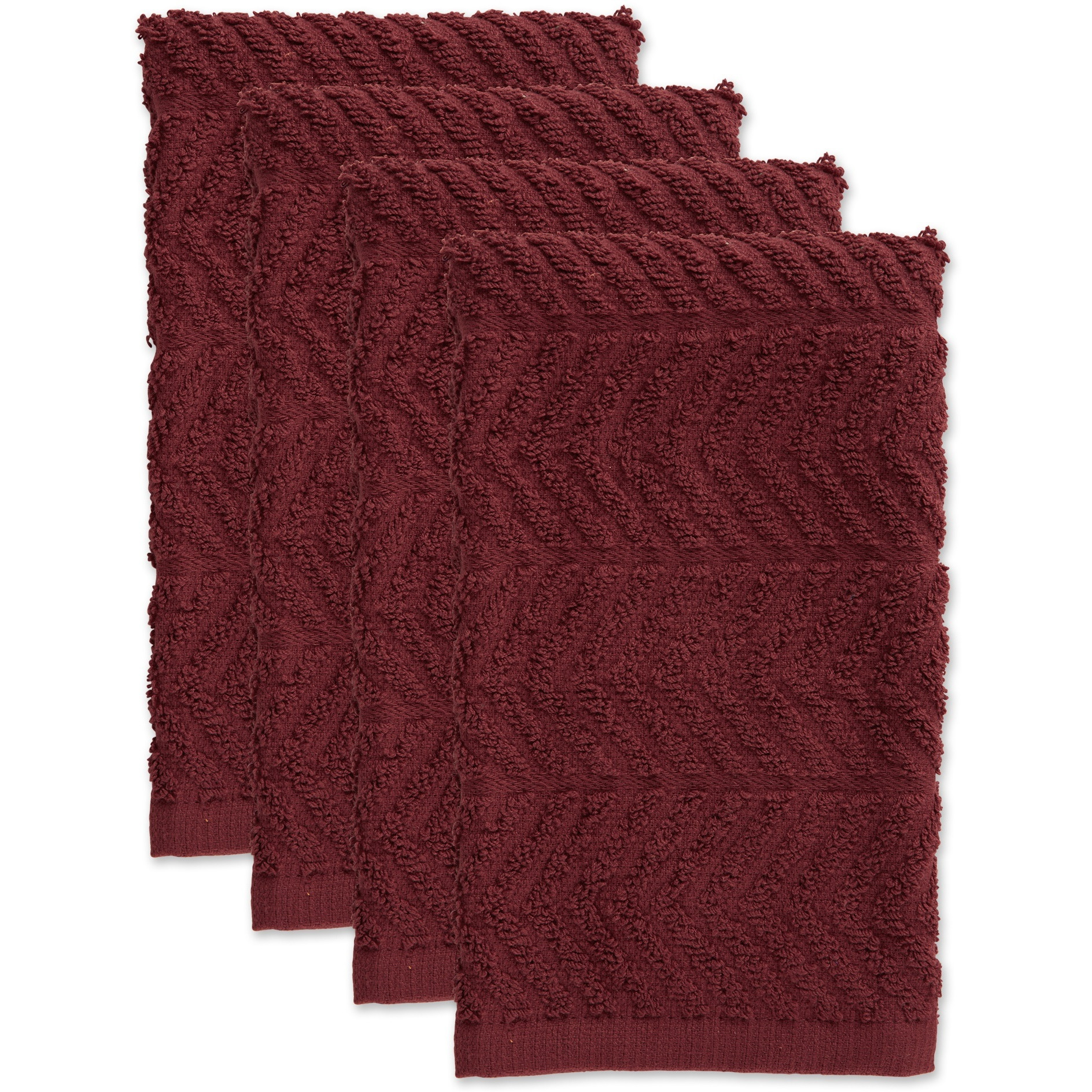 DII Barn Red Chevron Luxury Barmop (Set of 4)