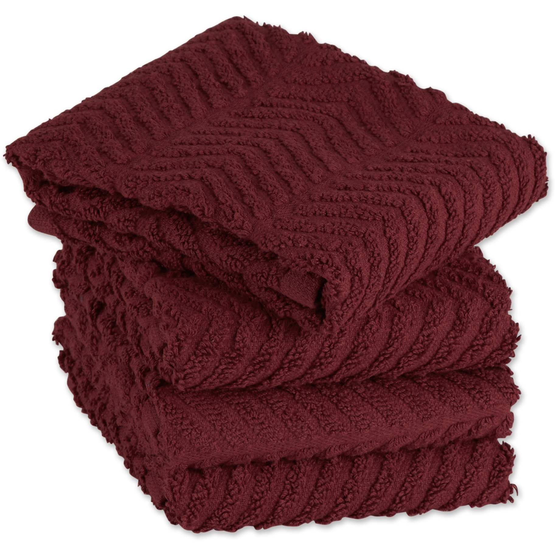 DII Barn Red Chevron Luxury Barmop (Set of 4)