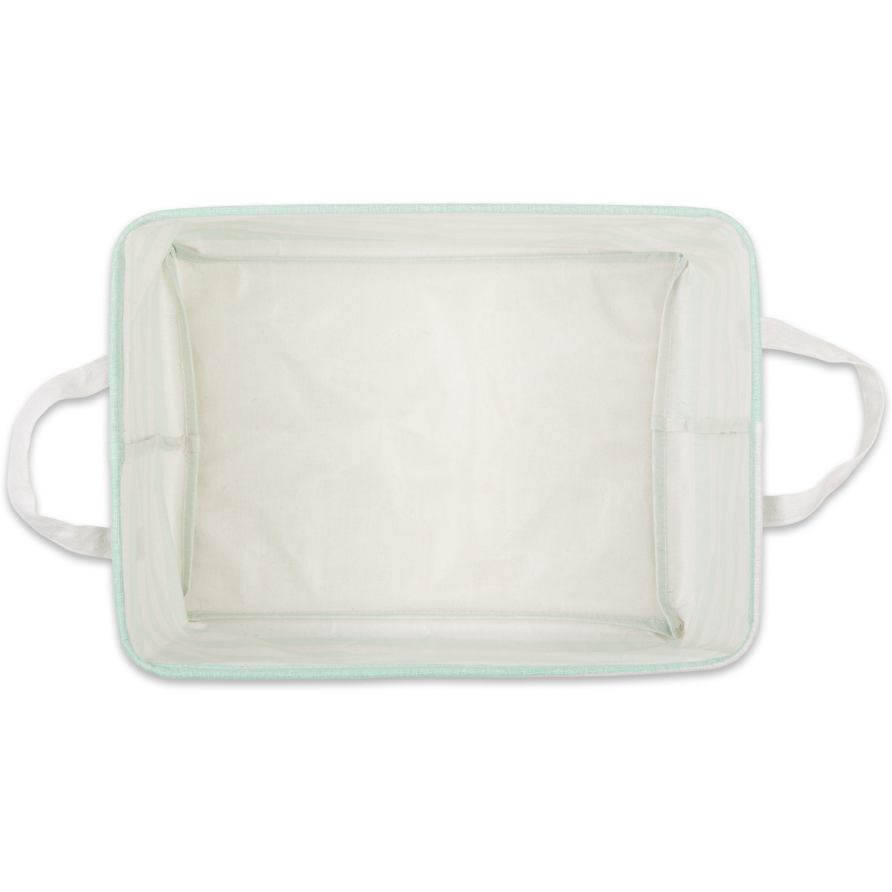 DII PE-Coated Cotton Polyester Laundry Bin Stripe Aqua Rectangle Extra Large 12.5x17.5x10.5 (Set of 2)