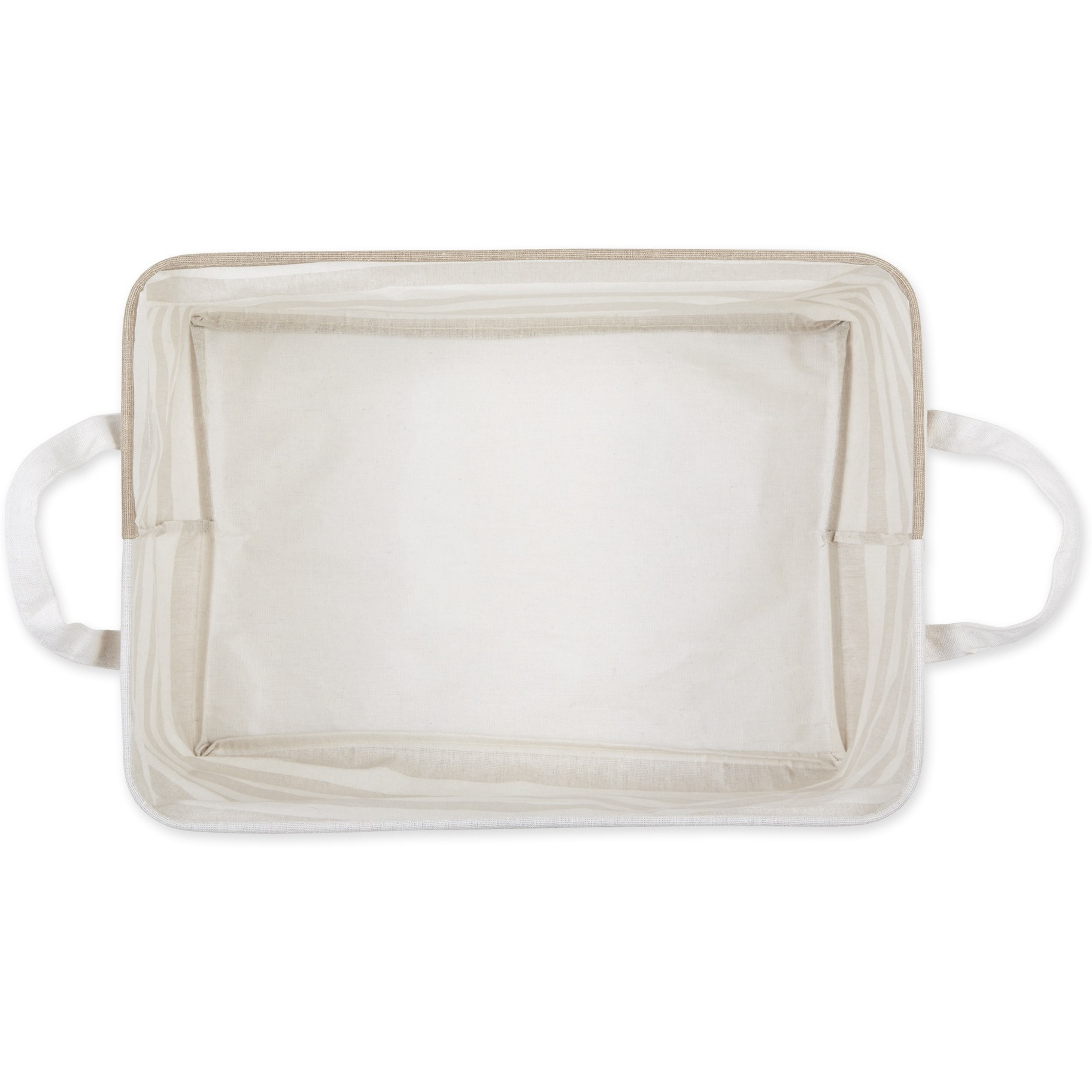 DII PE-Coated Cotton Polyester Laundry Bin Stripe Stone Rectangle Extra Large 12.5x17.5x10.5 (Set of 2)