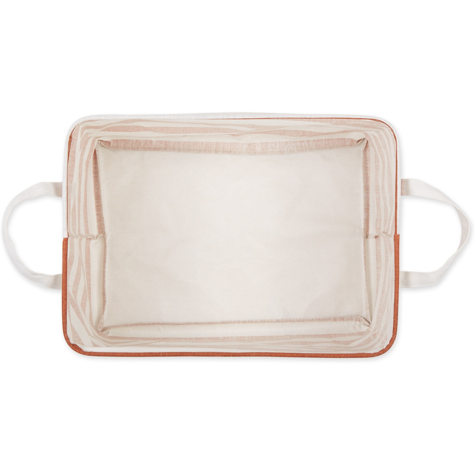 DII PE-Coated Cotton Polyester Laundry Bin Stripe Cinnamon Rectangle Extra Large 12.5x17.5x10.5 (Set of 2)
