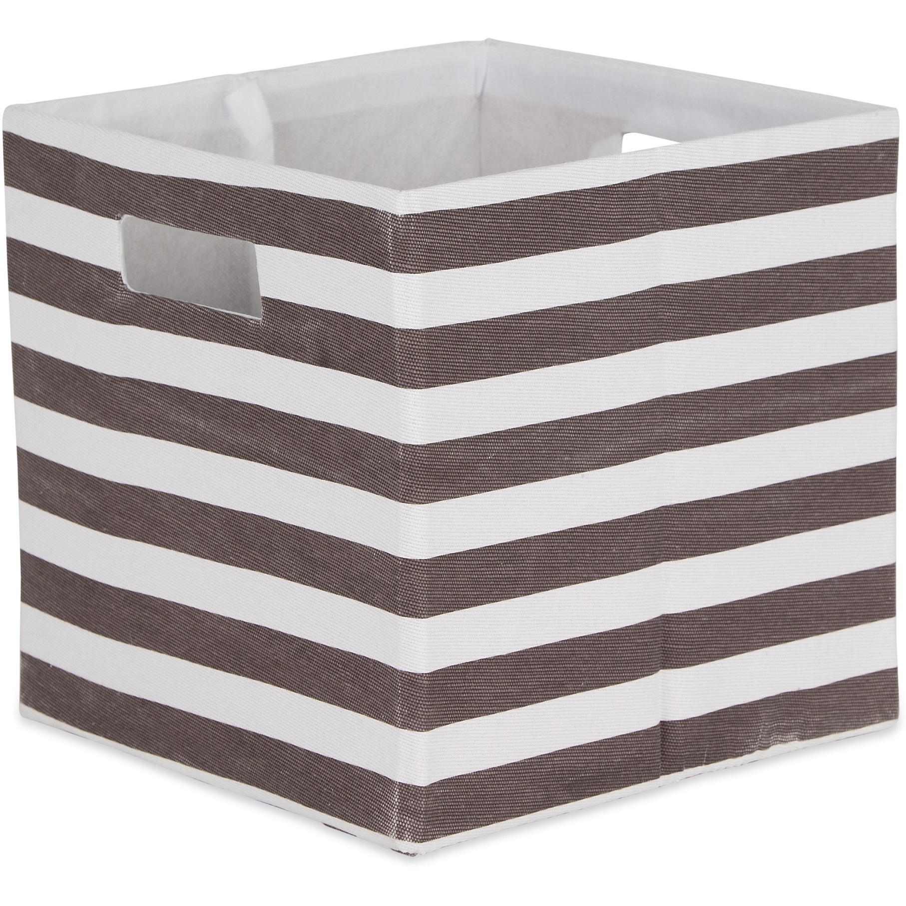 DII Polyester Cube Stripe Brown Square 13x13x13