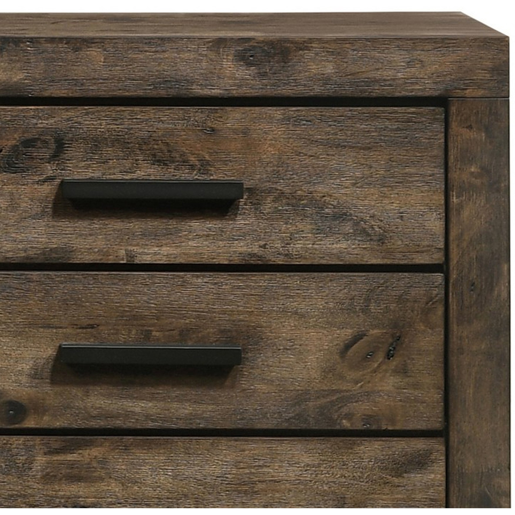 Wooden Dresser with 8 Drawers and Grain Details, Brown