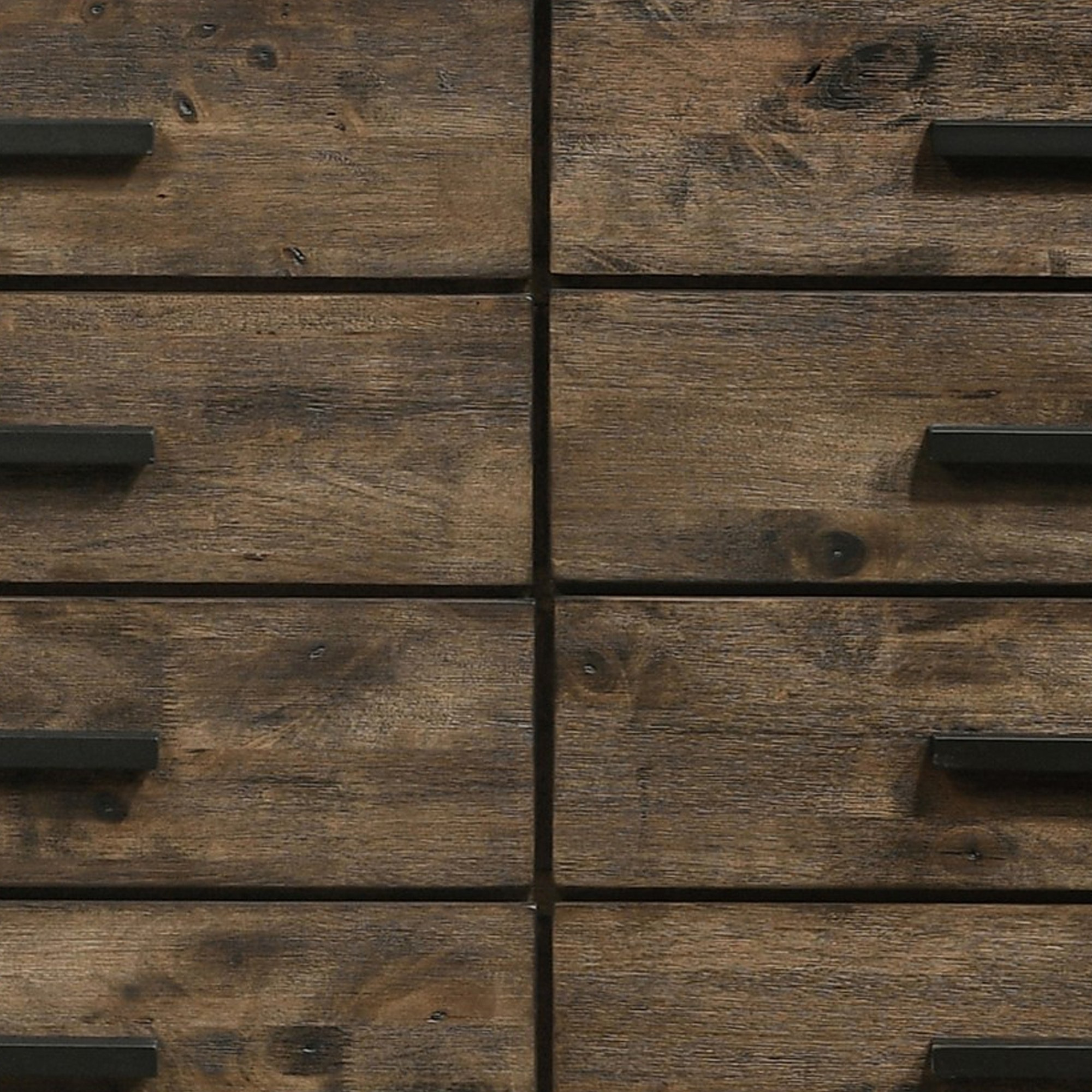 Wooden Dresser with 8 Drawers and Grain Details, Brown