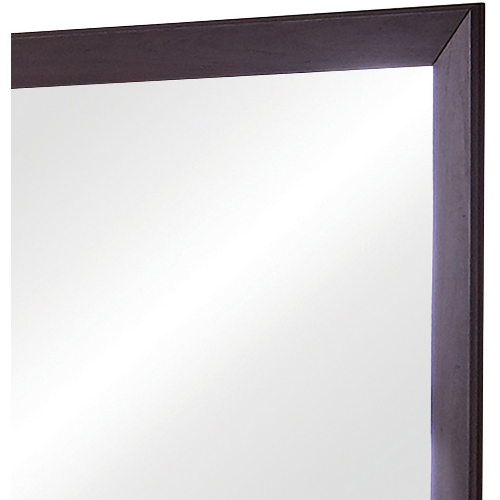 Mirror with Wooden Frame and Mounting Hardware, Espresso Brown