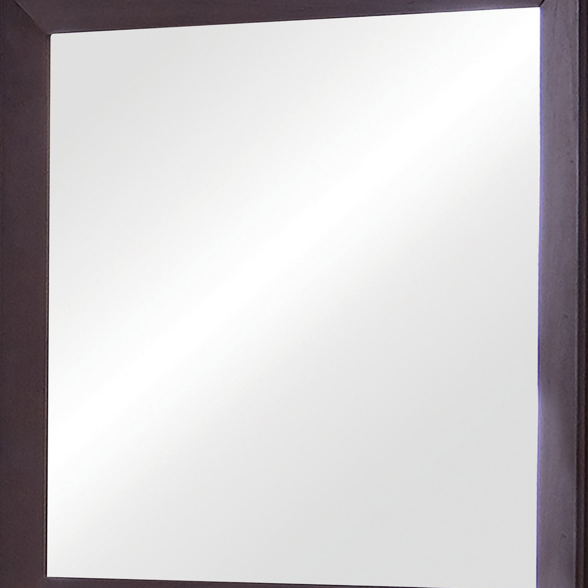 Mirror with Wooden Frame and Mounting Hardware, Espresso Brown