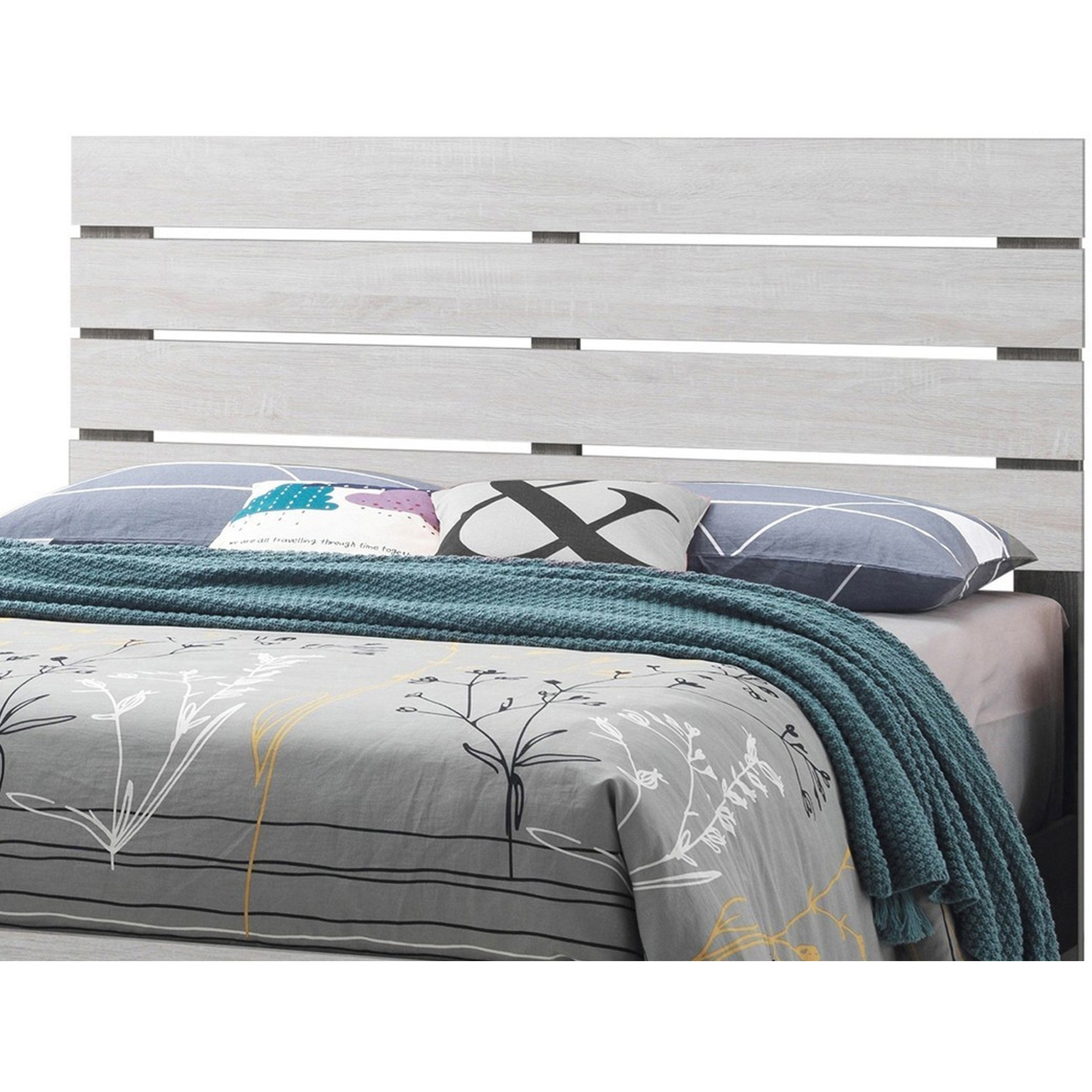Queen Bed with Panel Headboard and Footboard, White