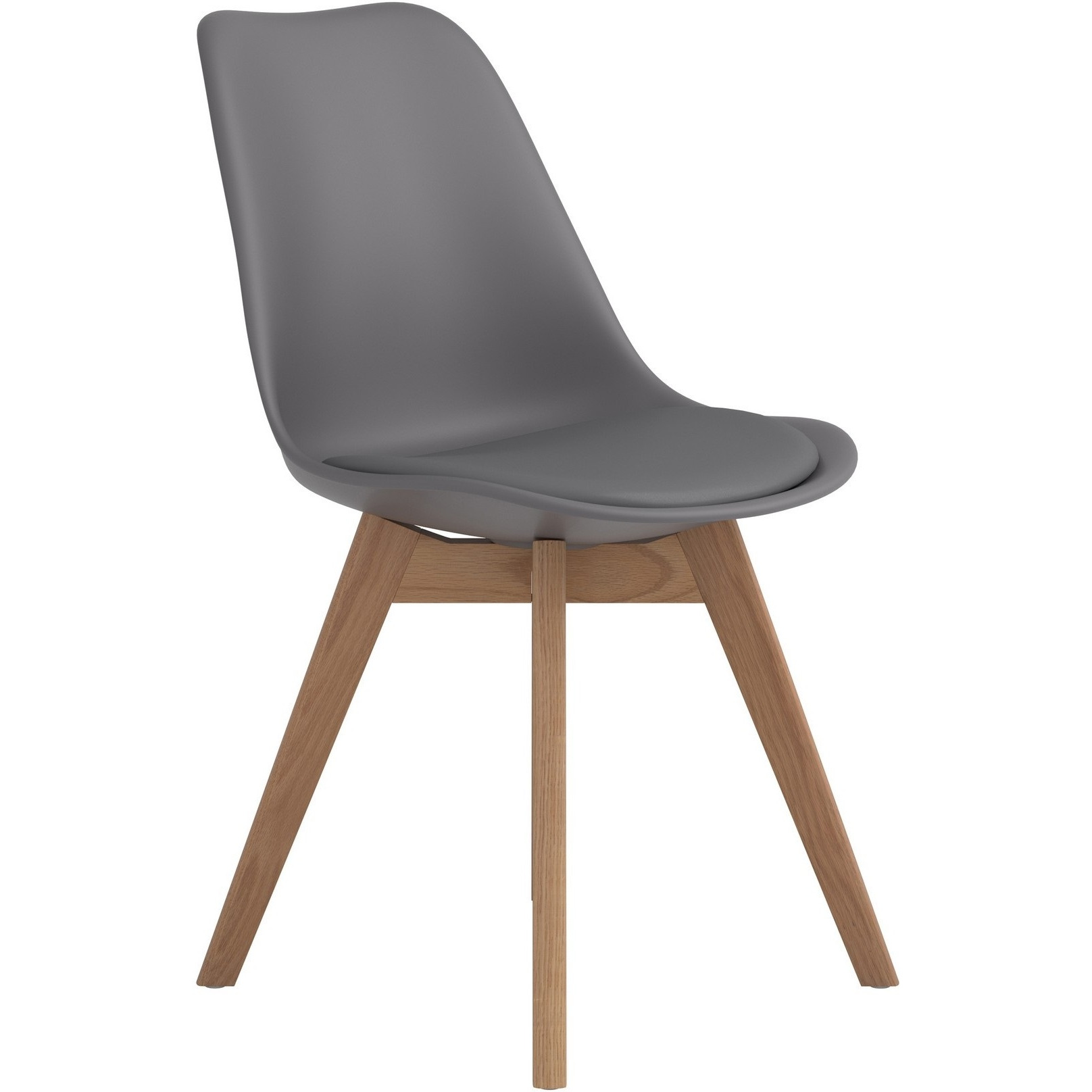 Side Chair with Counter Design and Angled Wooden Legs, Set of 2, Gray