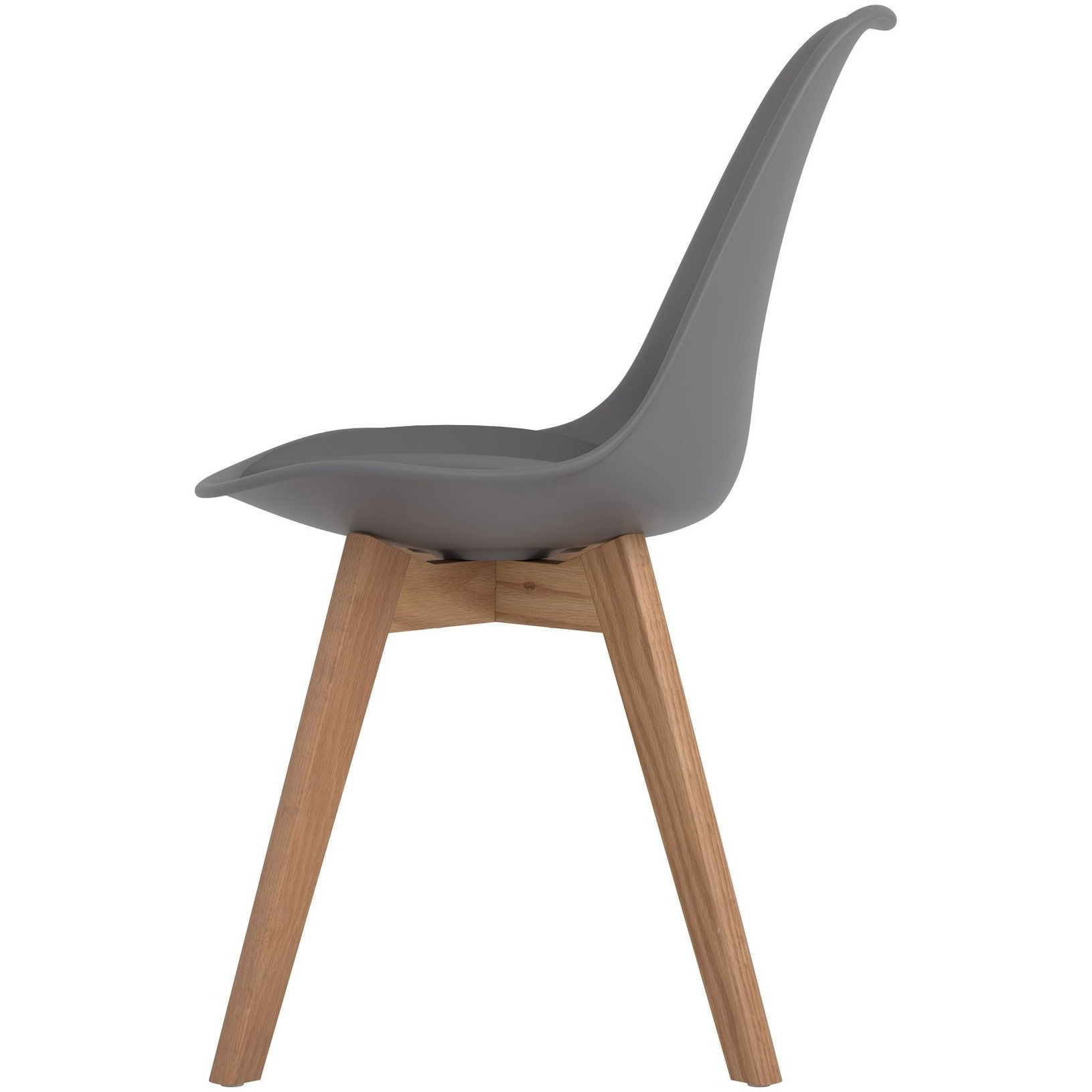 Side Chair with Counter Design and Angled Wooden Legs, Set of 2, Gray
