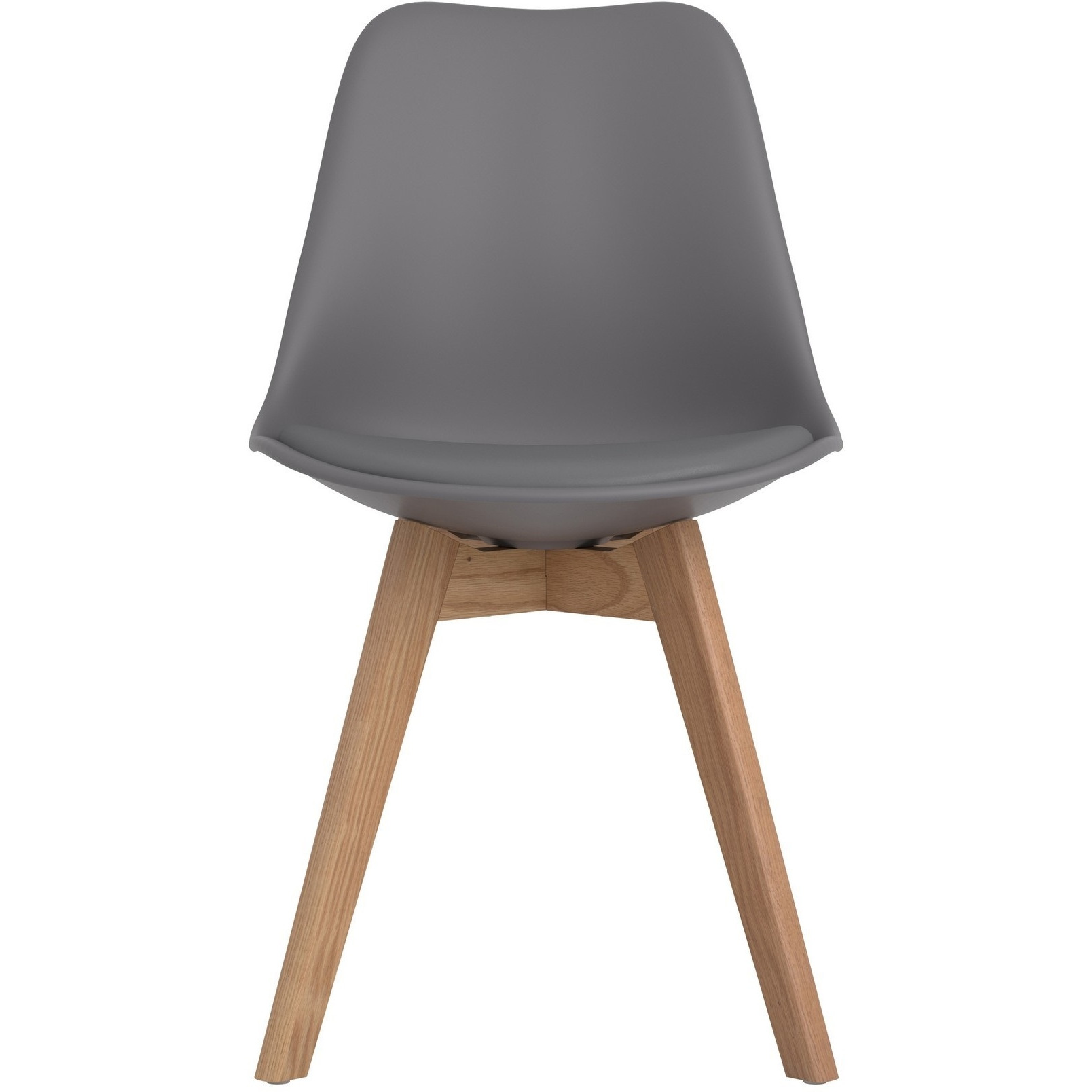 Side Chair with Counter Design and Angled Wooden Legs, Set of 2, Gray